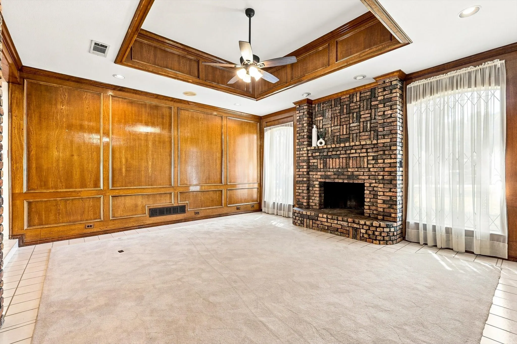 Staged and painted living room