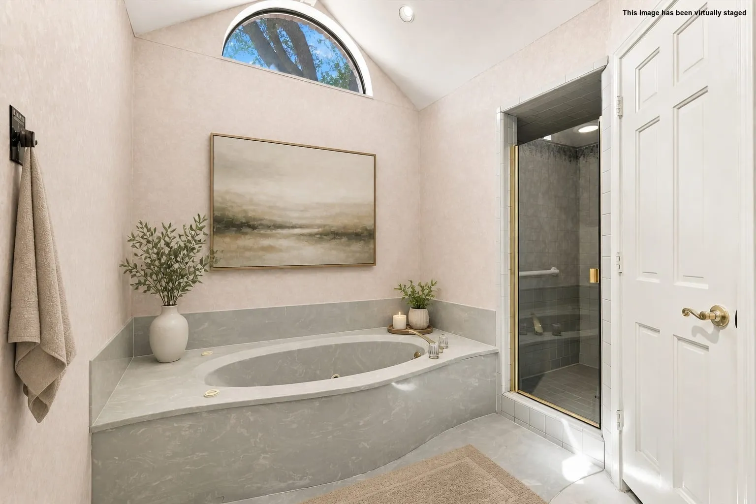 Virtually staged tub area