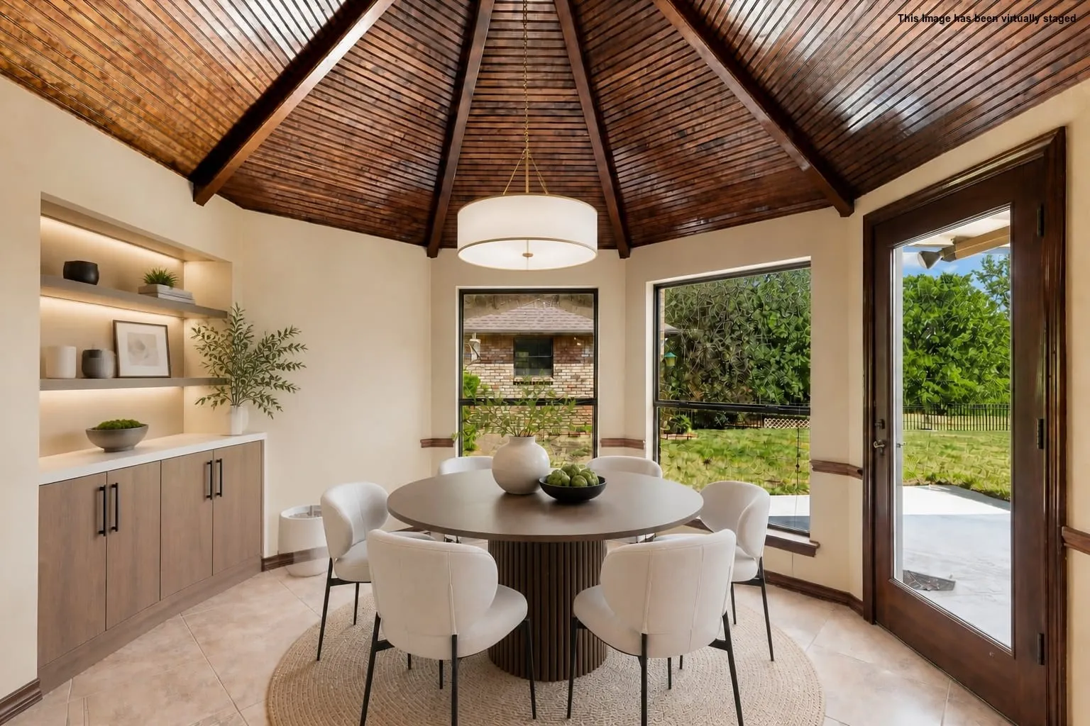 Virtually staged and painted kitchen breakfast area