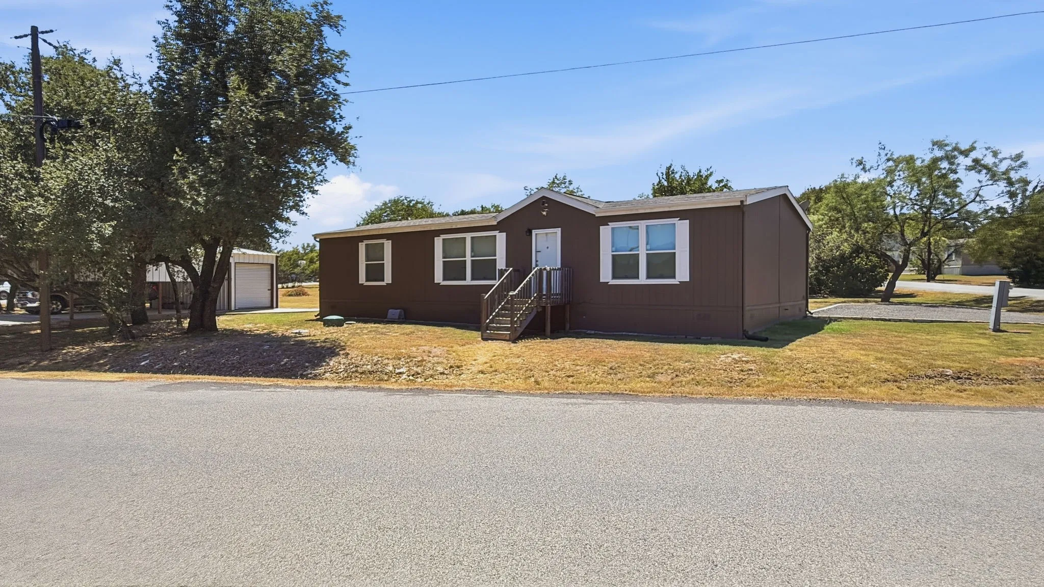 Home is on a corner lot.
