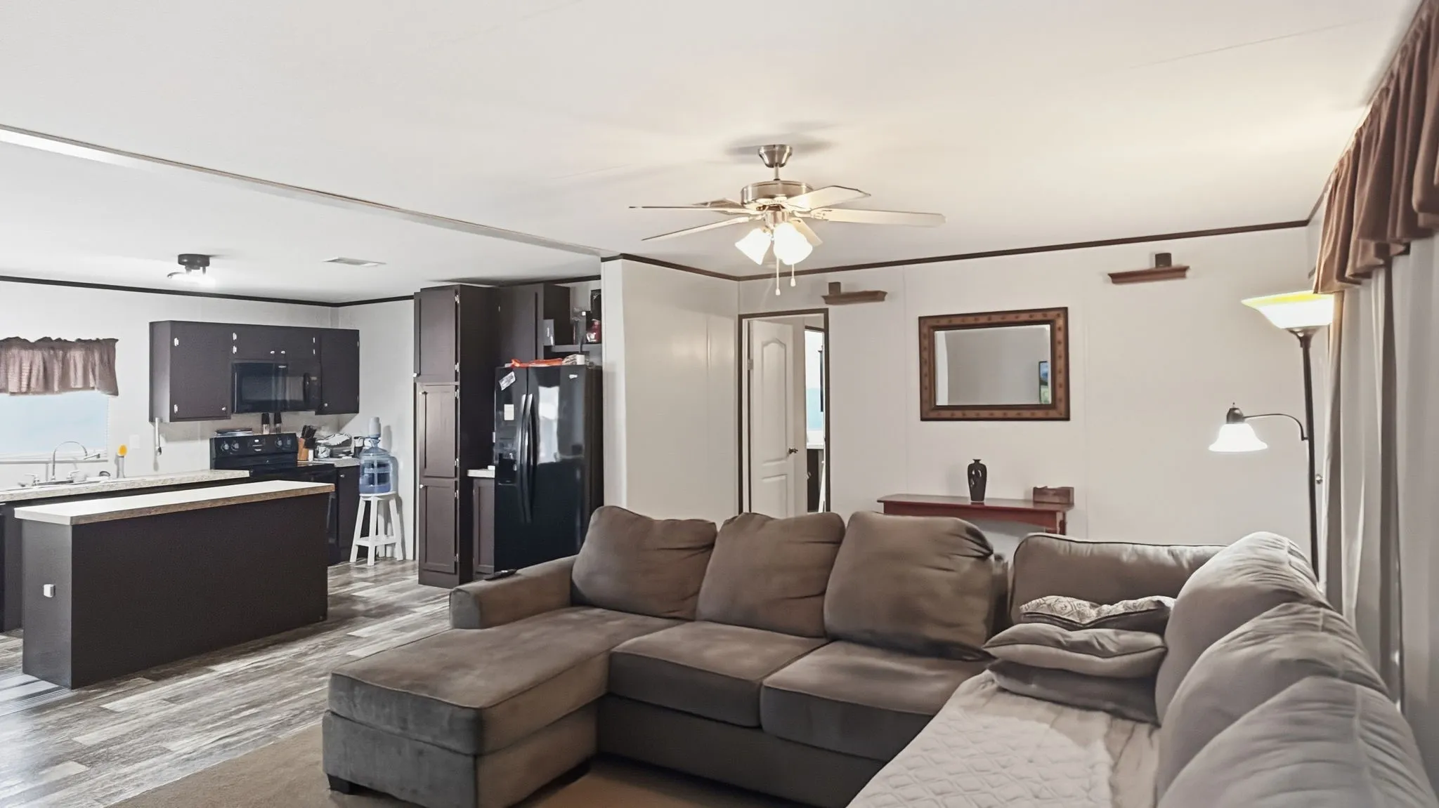 Living room and kitchen view
