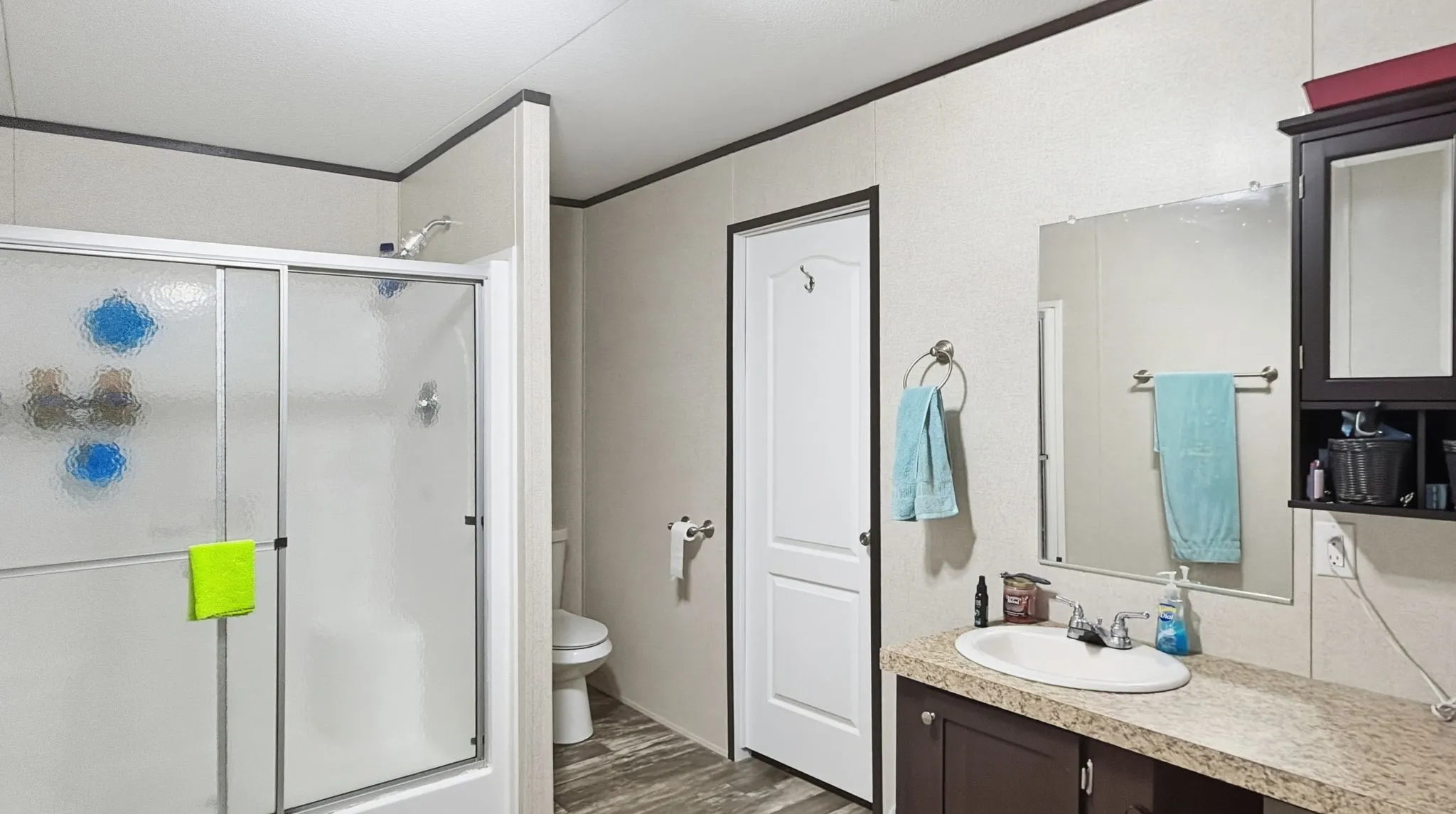 Primary bathroom with walk in shower/closet