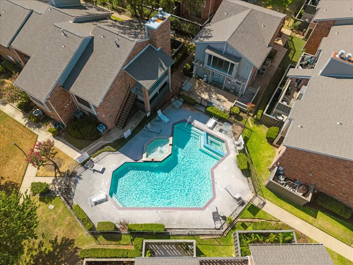 One of the two community pools.