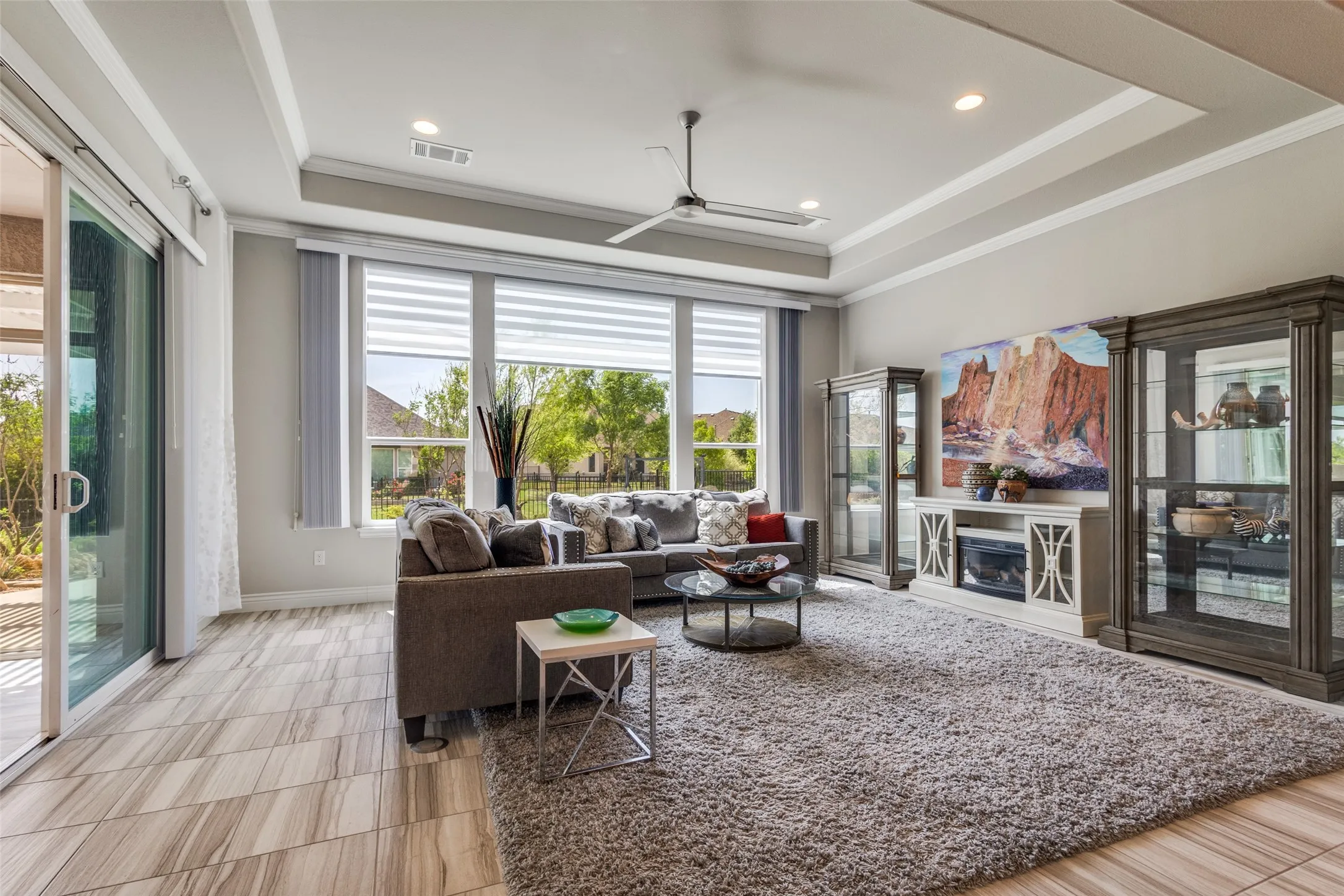 PLENTY OF ROOM TO AD YOUR OWN DESIGN TO THE ENTERTAINMENT WALL.