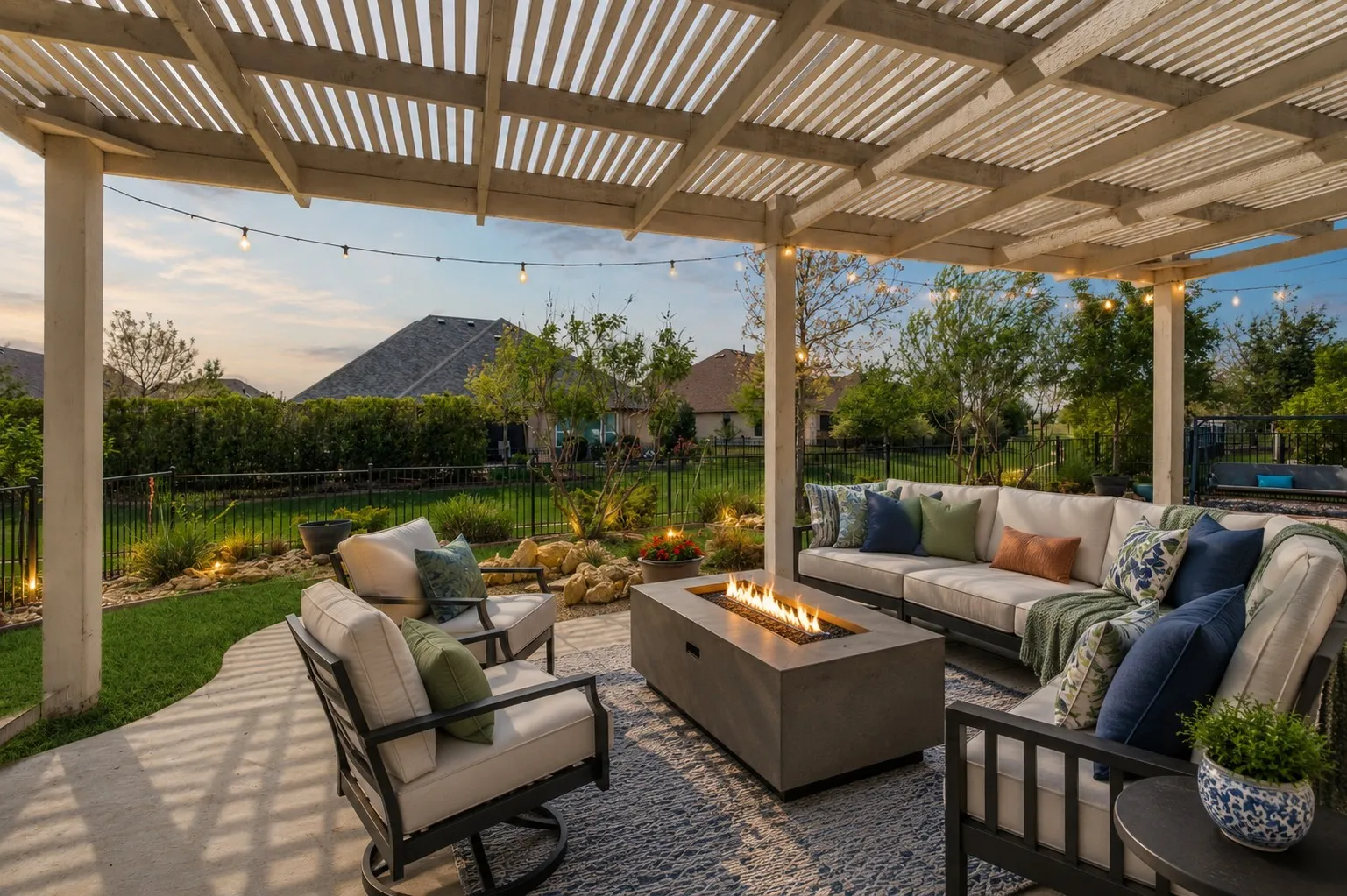 WE THINK THIS IS THE PERFECT WAY TO ENJOY THE EXTENDED PATIO WITH PERGOLA.