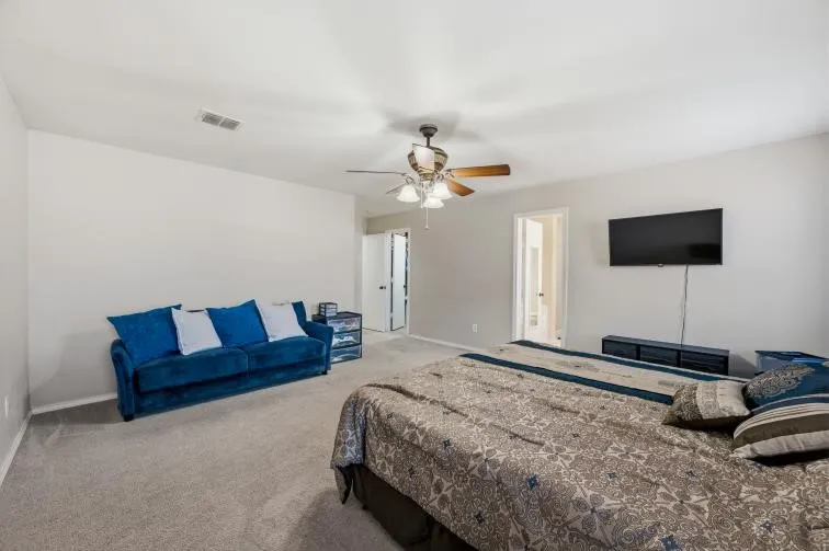 Spacious master with room for sitting area or office space