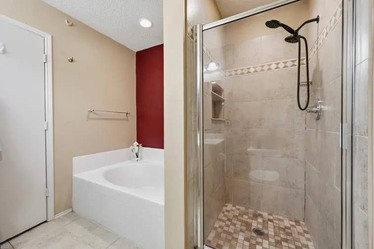 Separate tub and shower