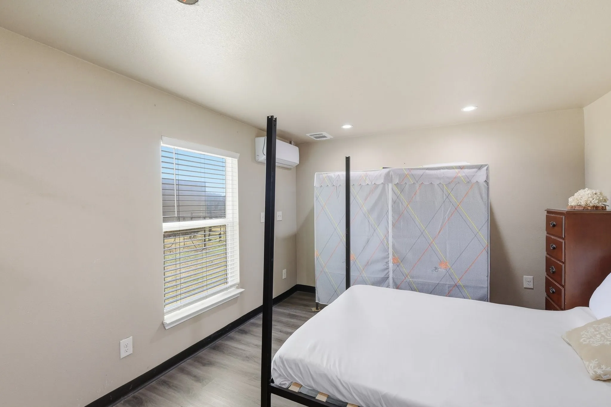 A separate bedroom with a large closet