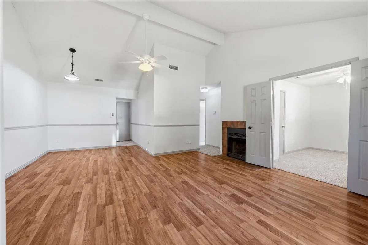 Living room to the dining area