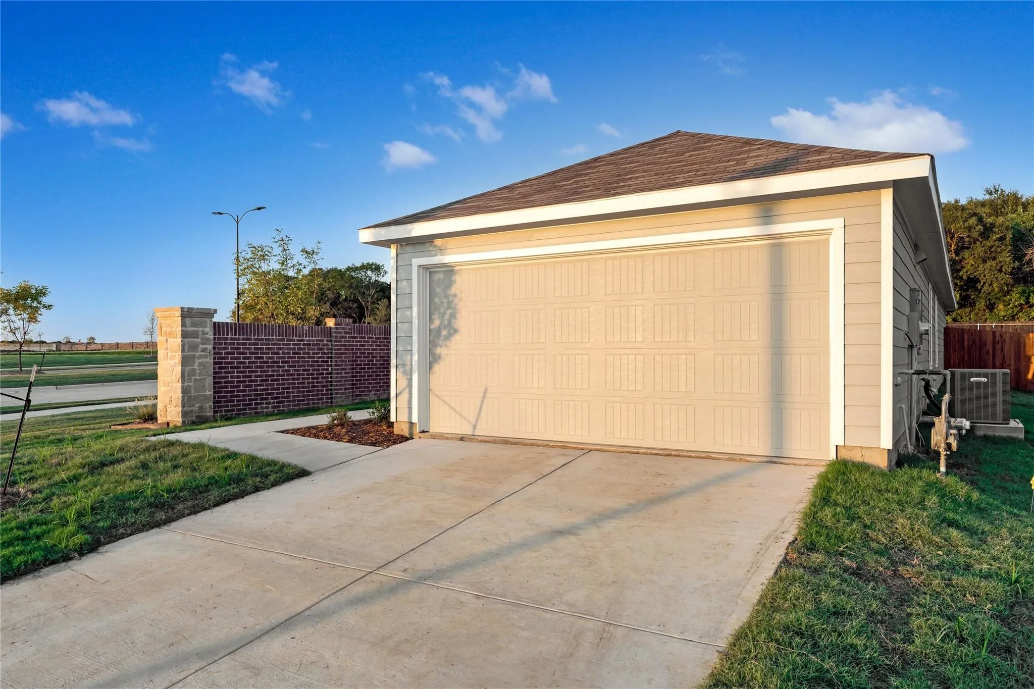 View of detached garage