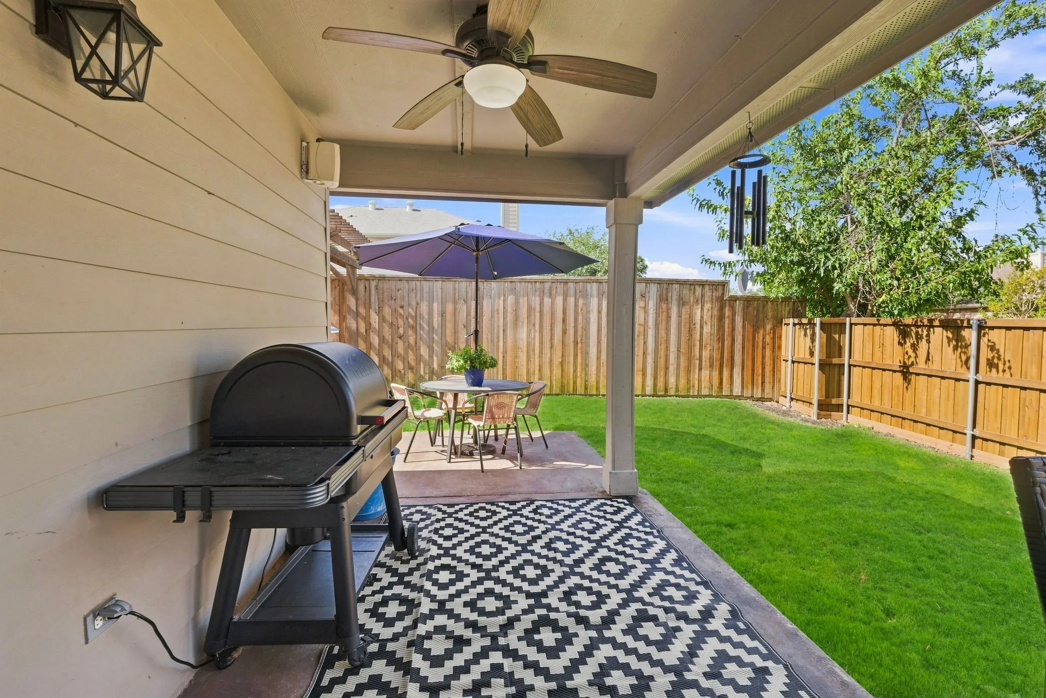 Extended rear covered patio