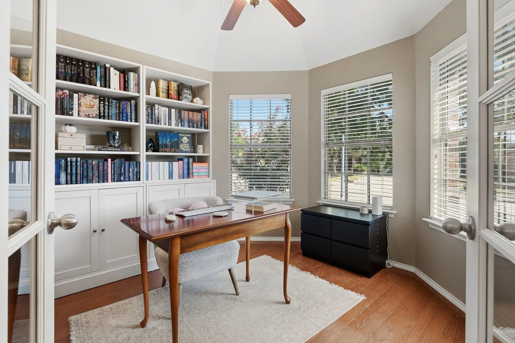 Cozy Study with French Doors