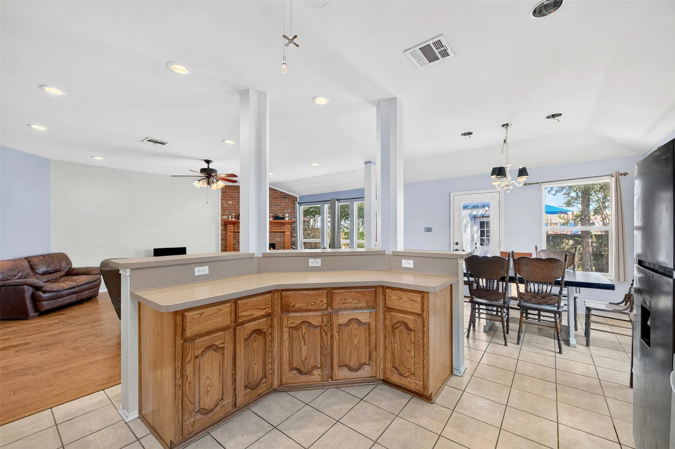 Another view of the Kitchen looking toward the Living Room and Dining Room.  Check out the storage and counter space!