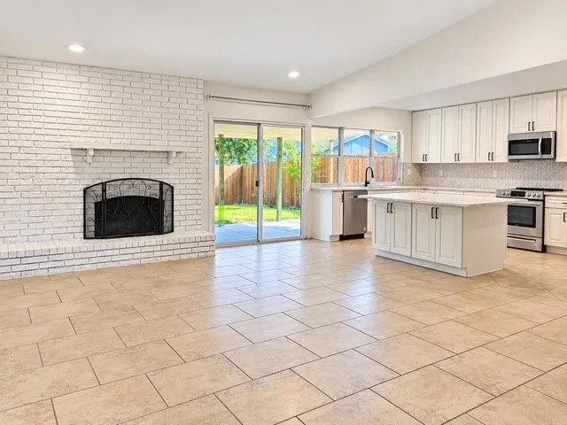 Open living and kitchen