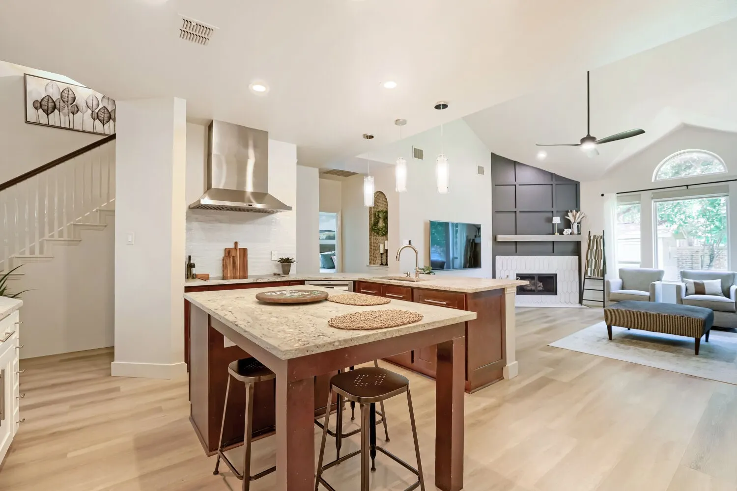 Thoughtfully designed custom kitchen featuring meticulous attention to both layout and functionality.