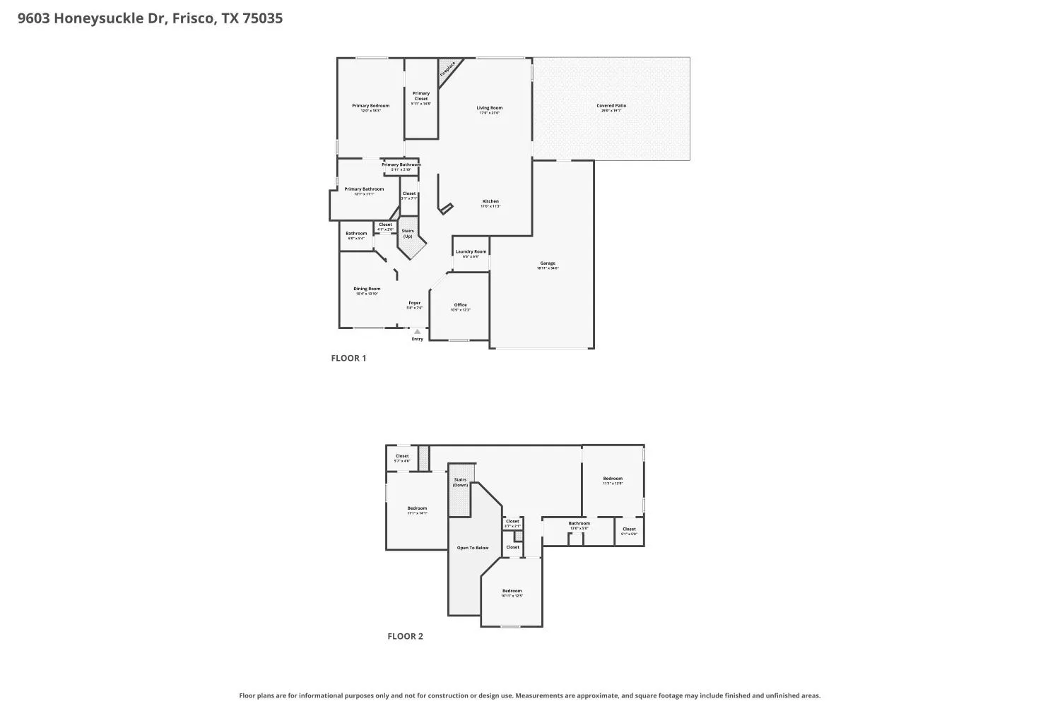 First and second floor plans.