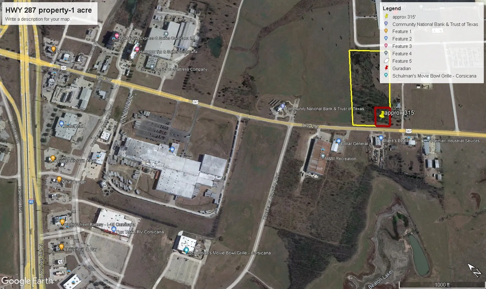 Aerial Map. Indicating the approximate boundaries of the property and its surrounding area