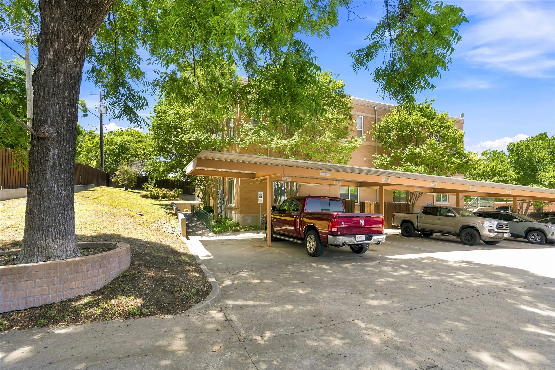 Covered parking area