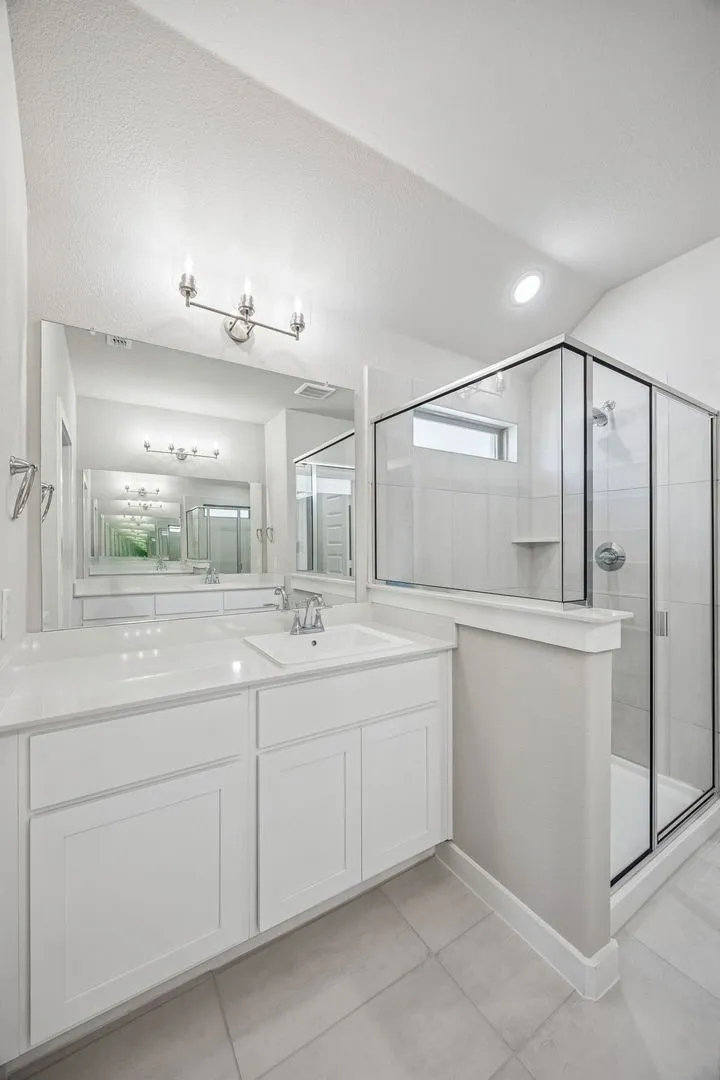 Primary Bathroom in the Heisman home plan by Trophy Signature Homes – REPRESENTATIVE PHOTO