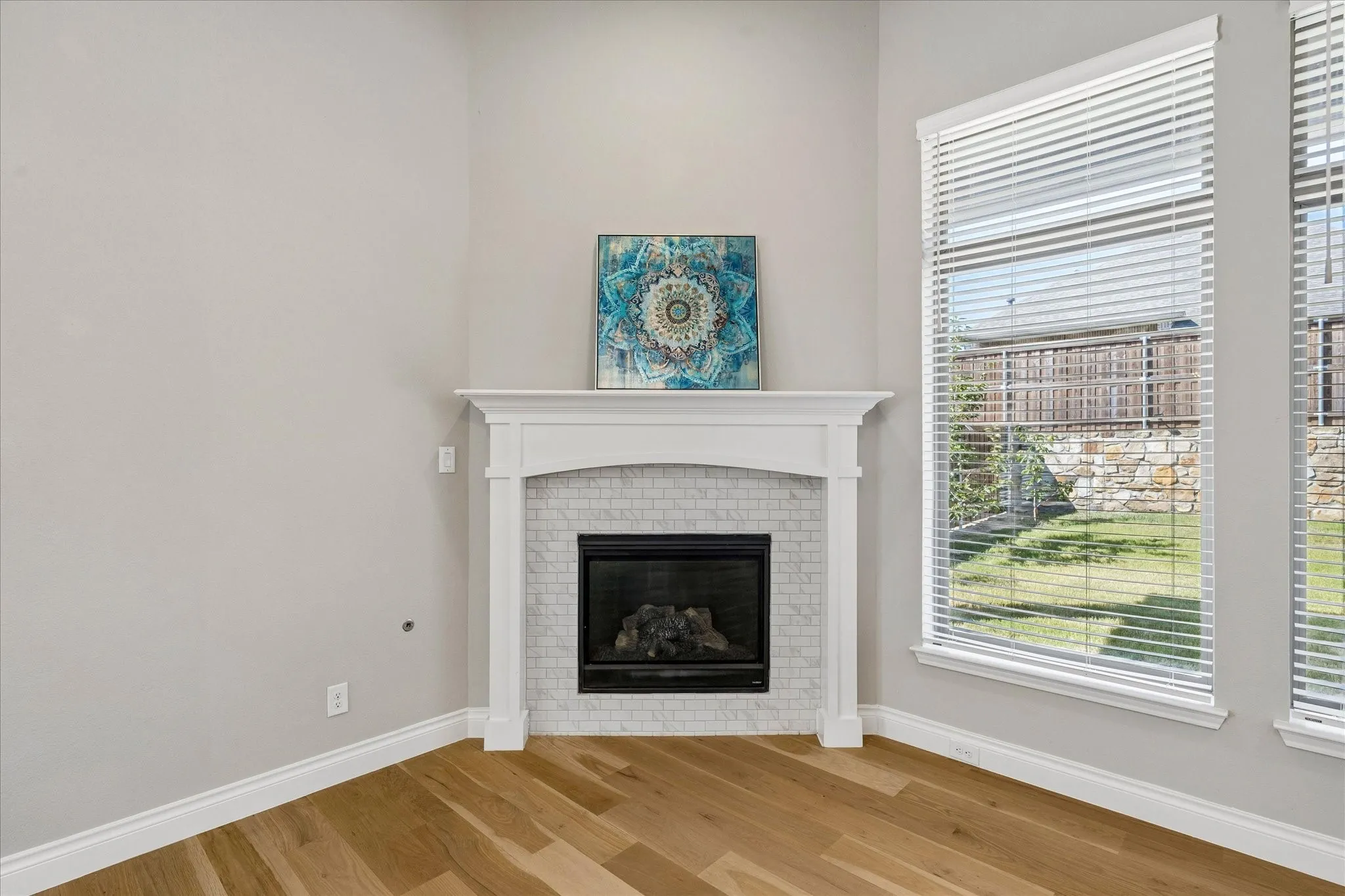 Gas fireplace in living room