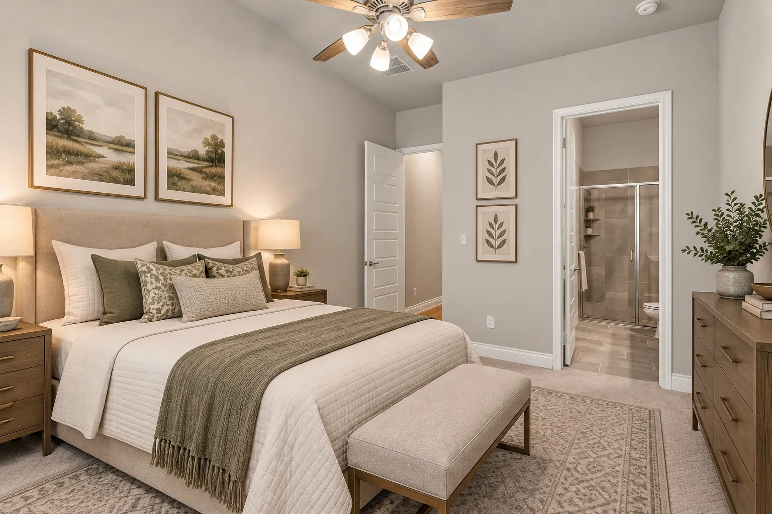 Virtually staged secondary bedroom suite