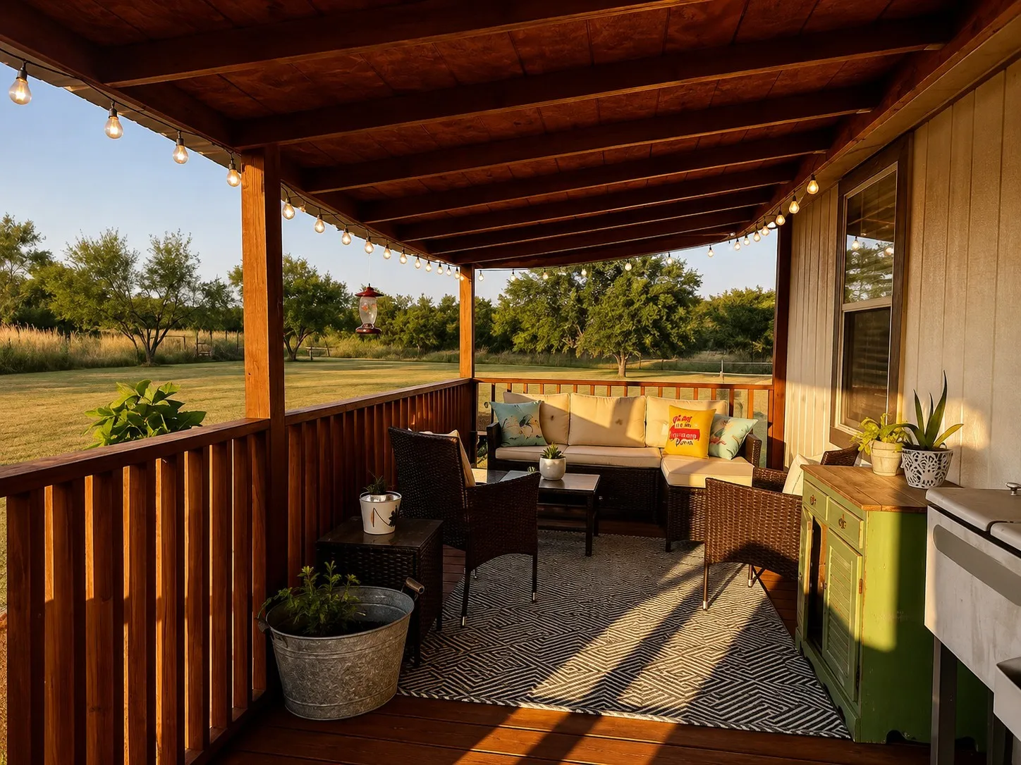 Back porch off of farmhouse