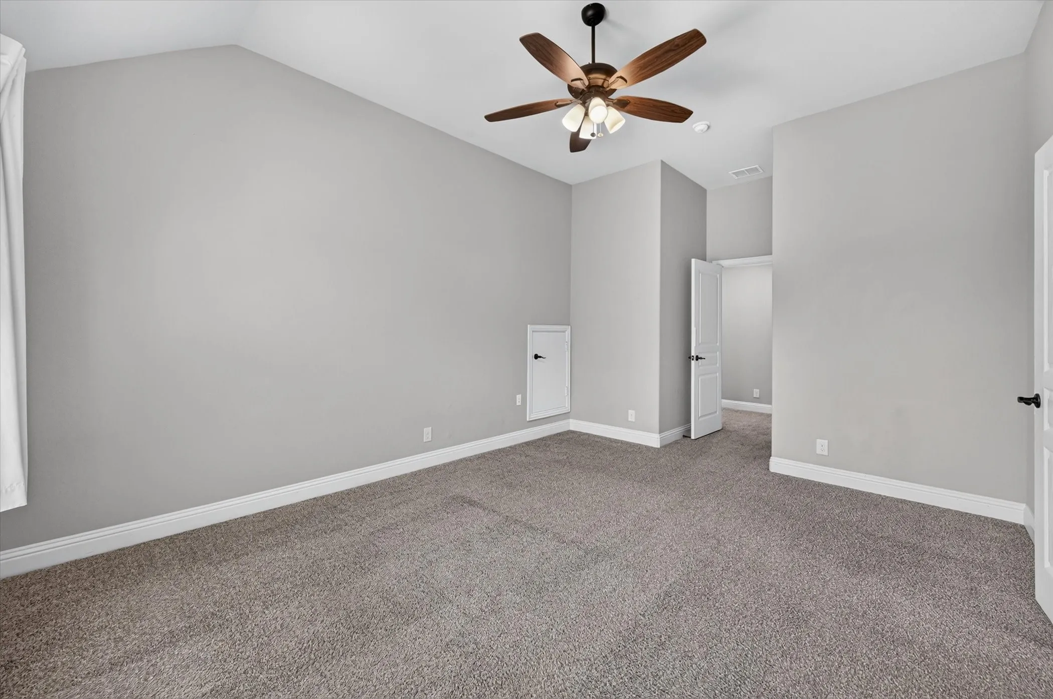 Vaulted ceilings with a ceiling fan