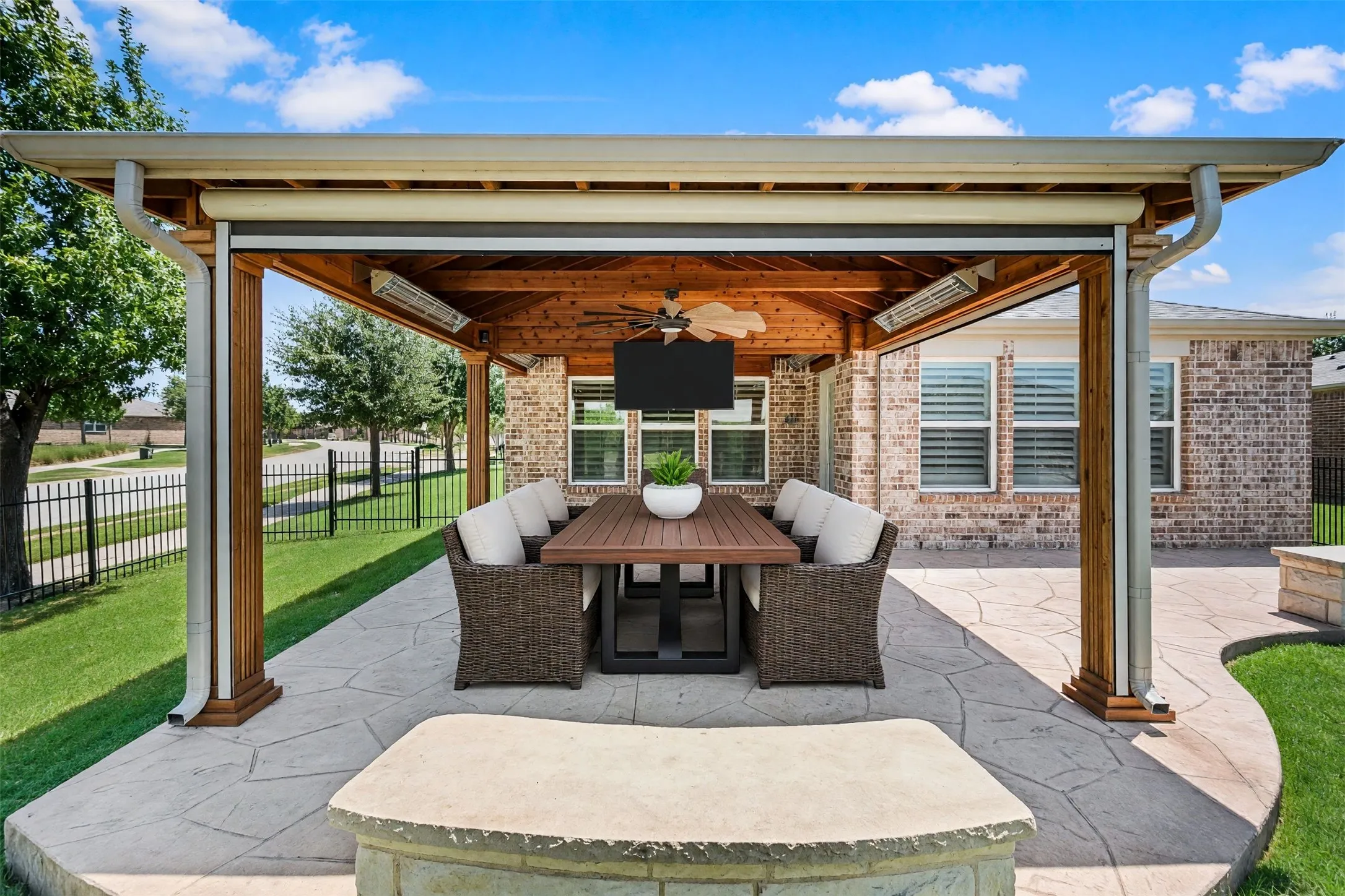 Covered Patio with remore screens