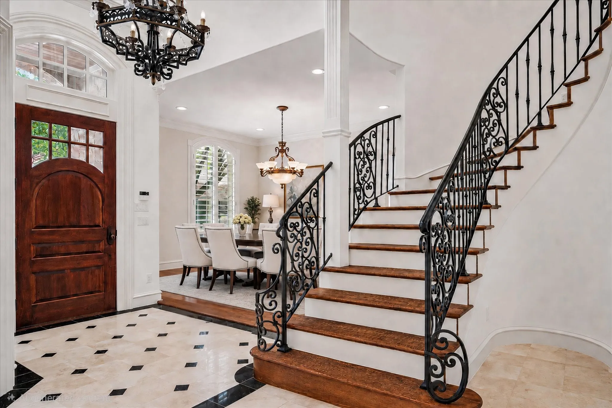 Formal Dining is to the left of the foyer with beautiful hardwood floors