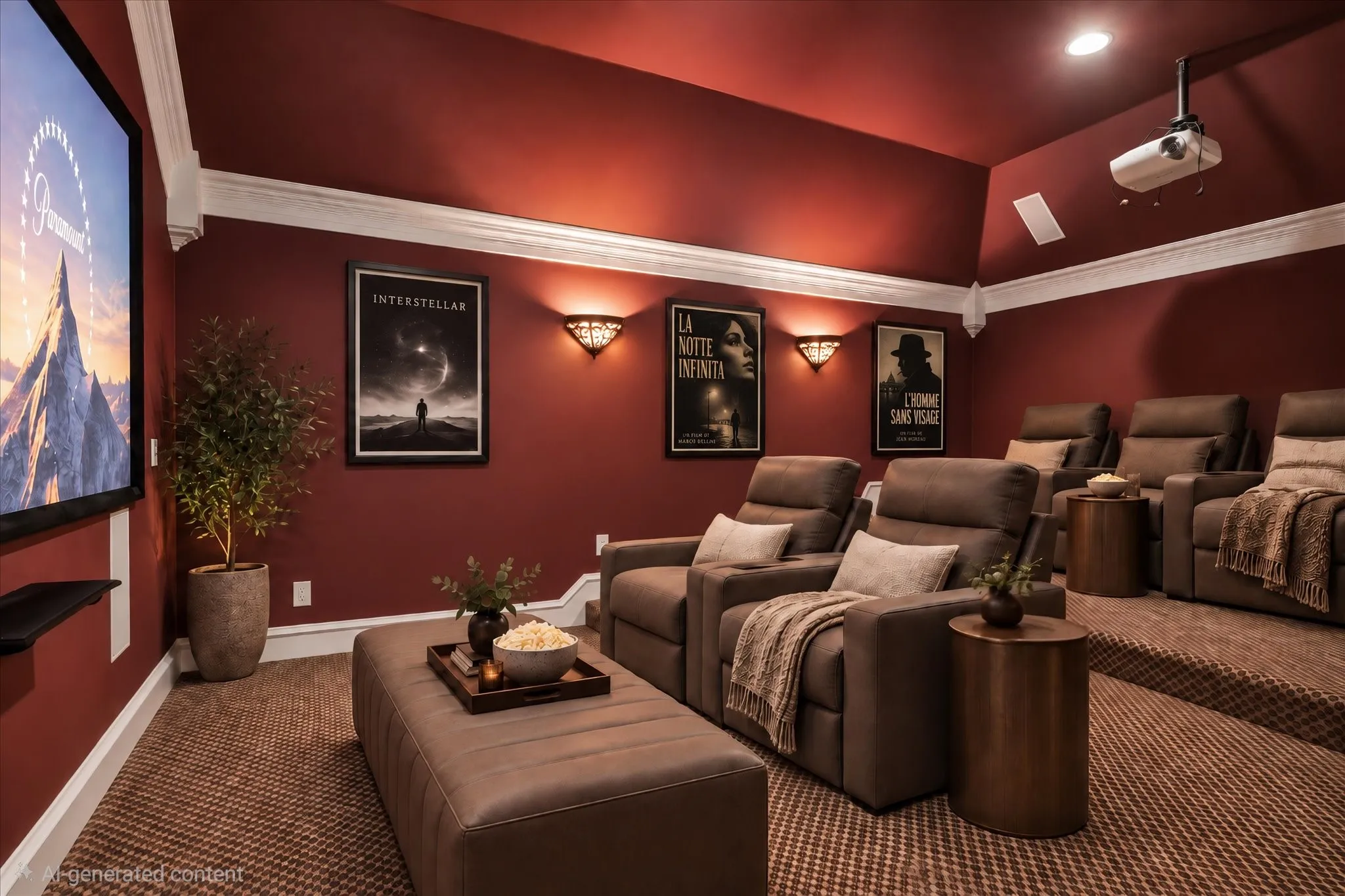 Virtually staged media room