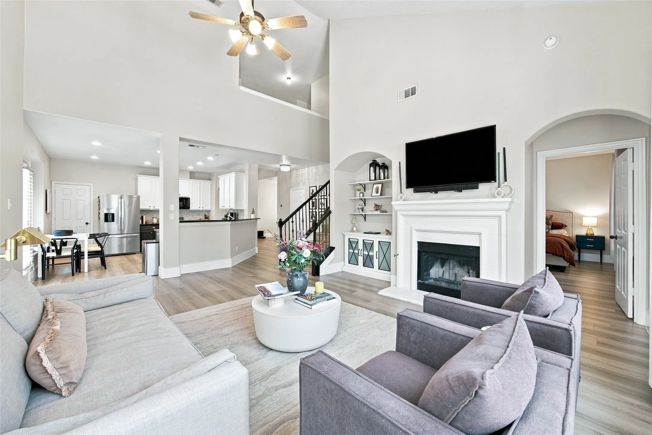 The master bedroom is located just off the living room area at the back of the home.  Very conveniently placed for quick access to the heart of the home.