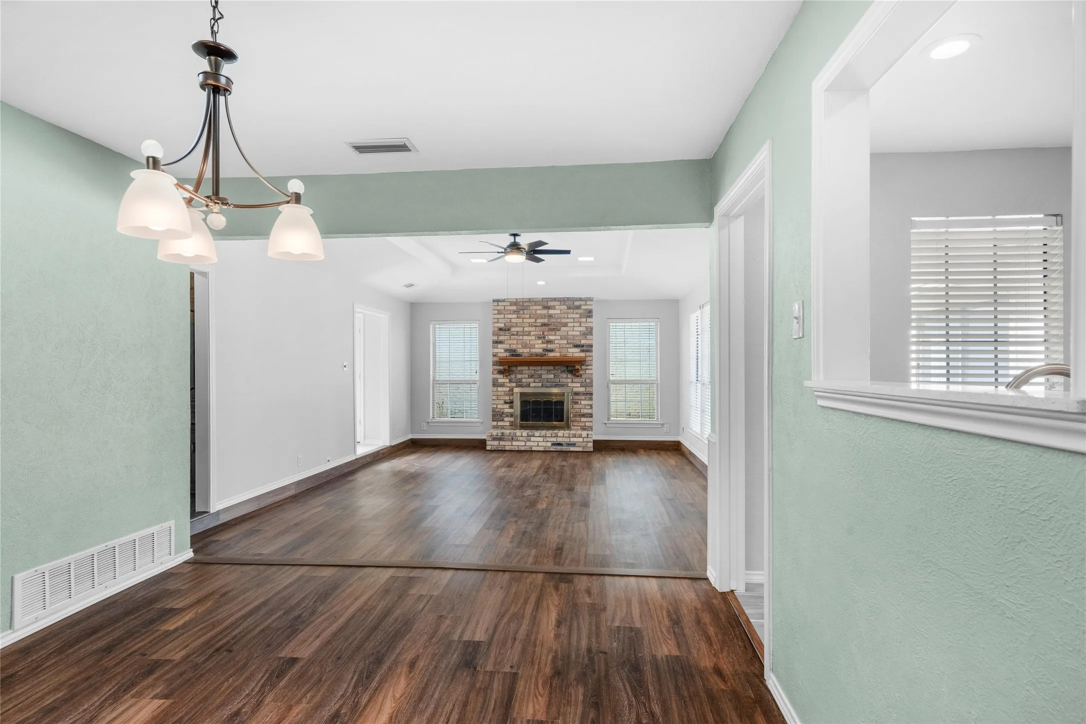 View of Living room from the Dining room.