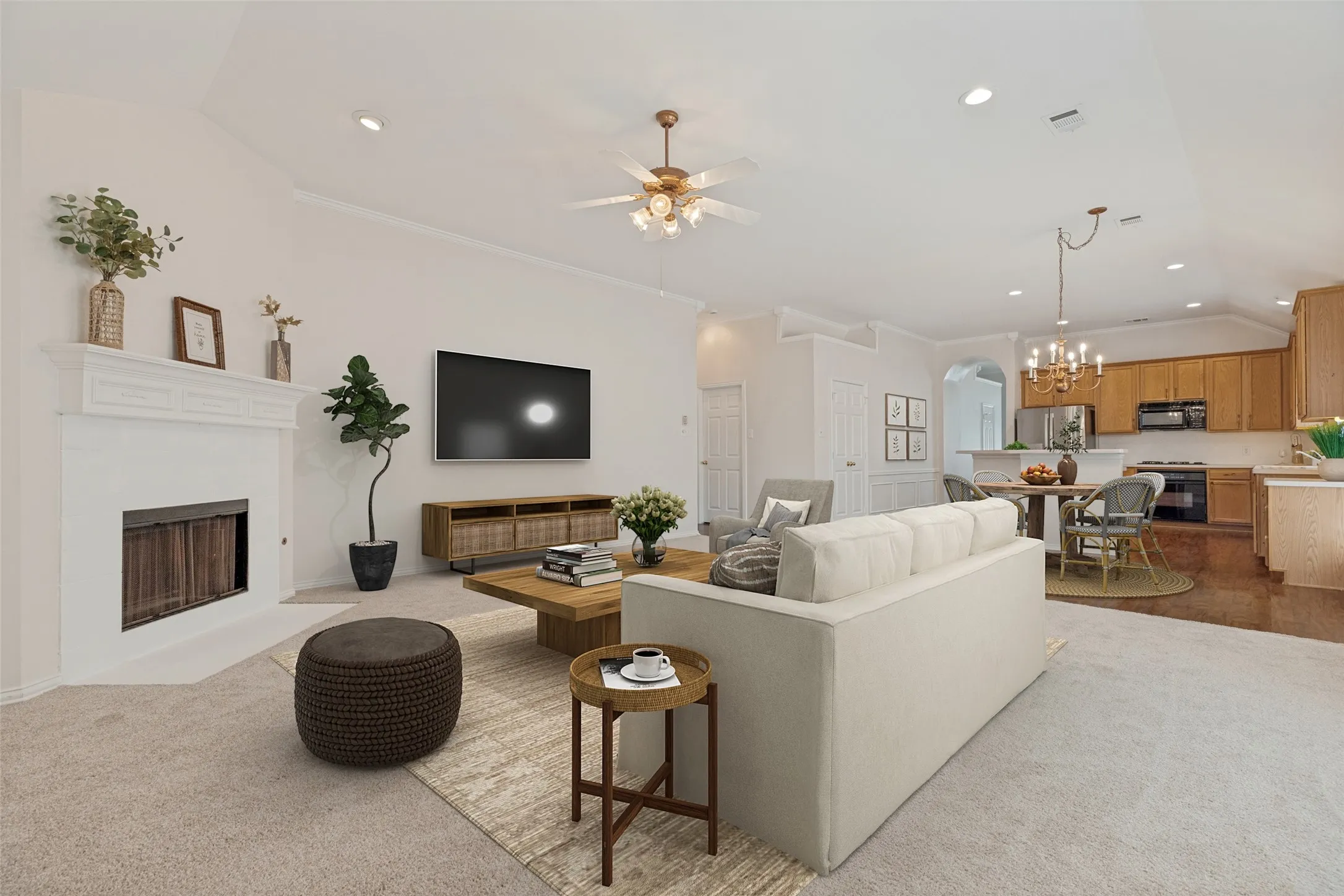 Virtually Staged Spacious Family Room