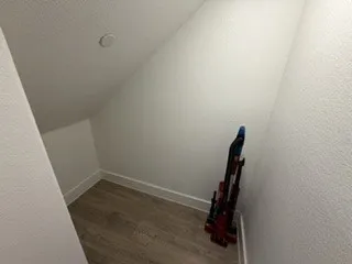 Storage under the staircase.