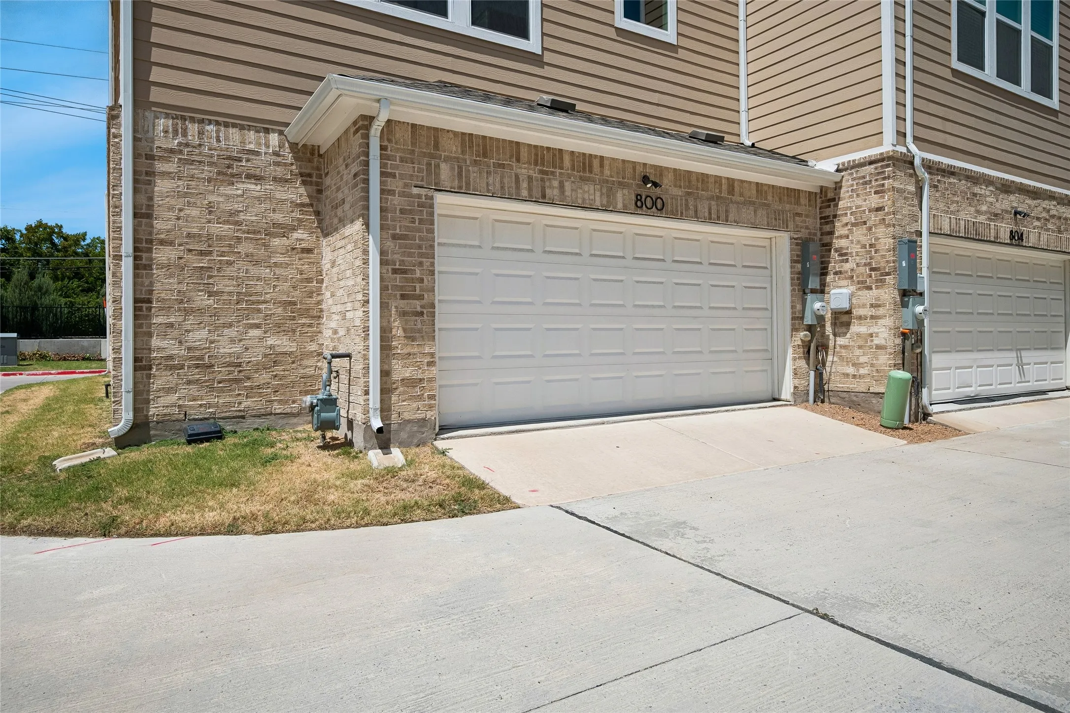 Rear entry attached parking