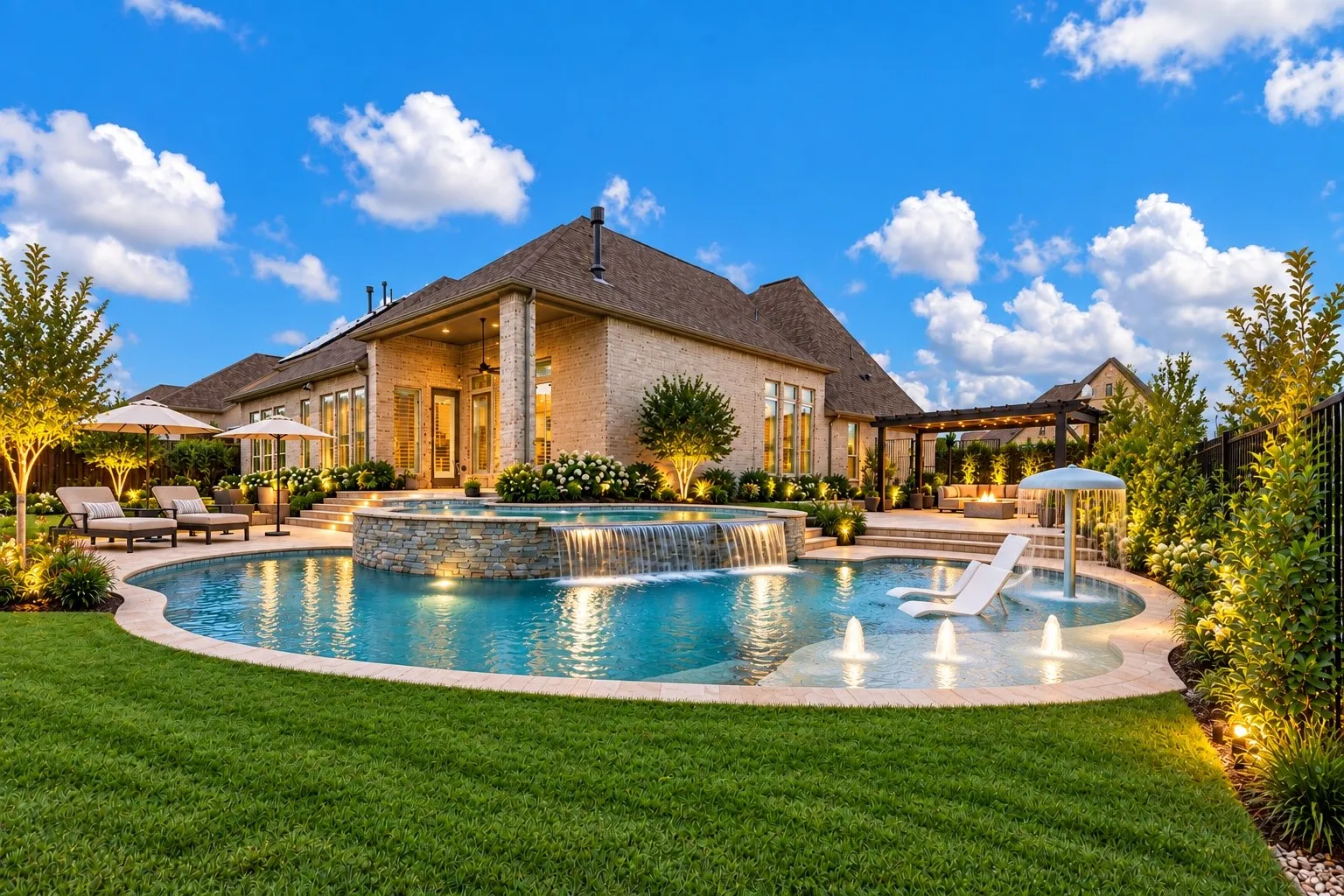 Photo Shopped - creative design for a backyard.  No pool currently on the property.