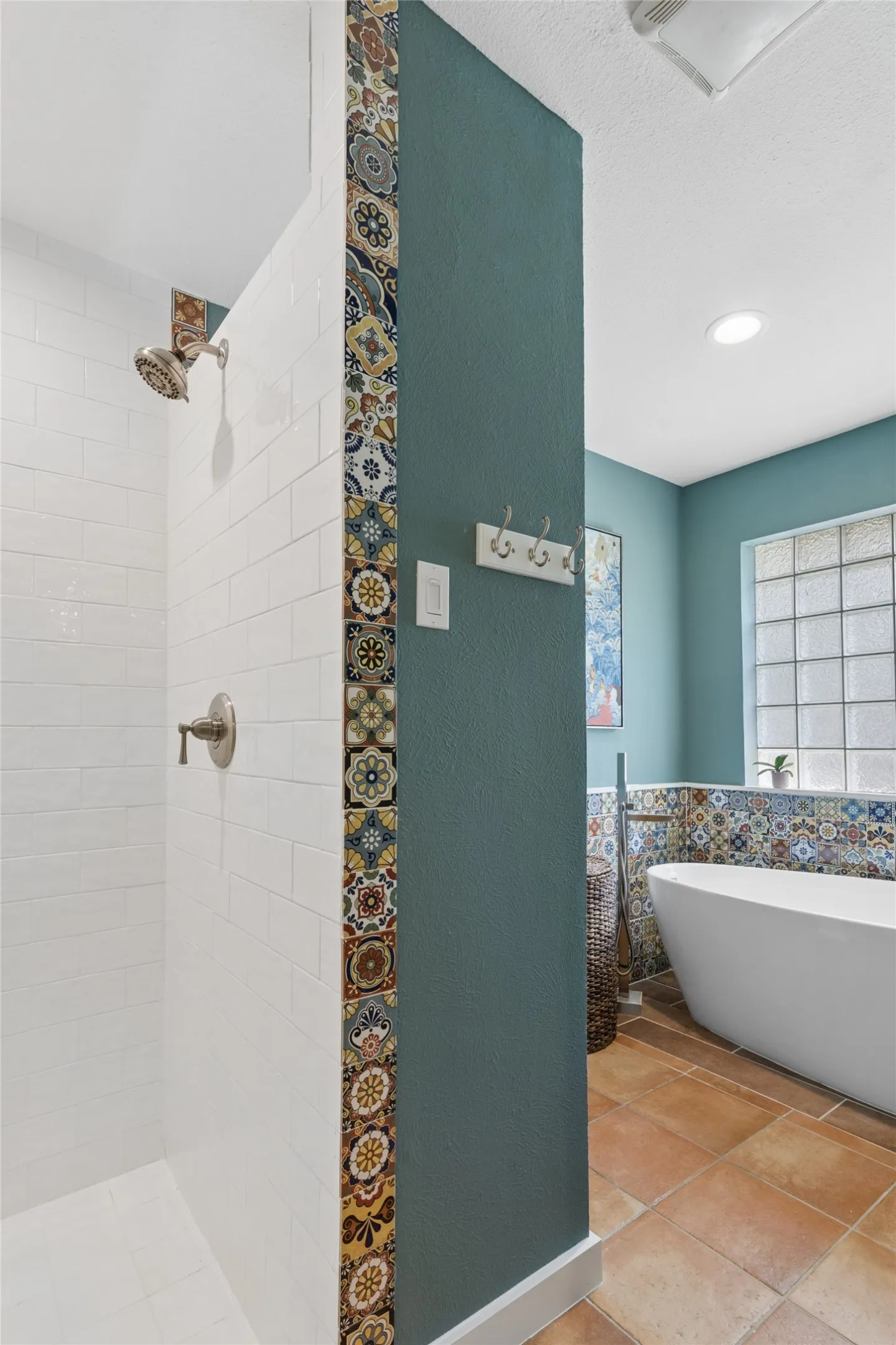 View of the recently updated shower and tub.