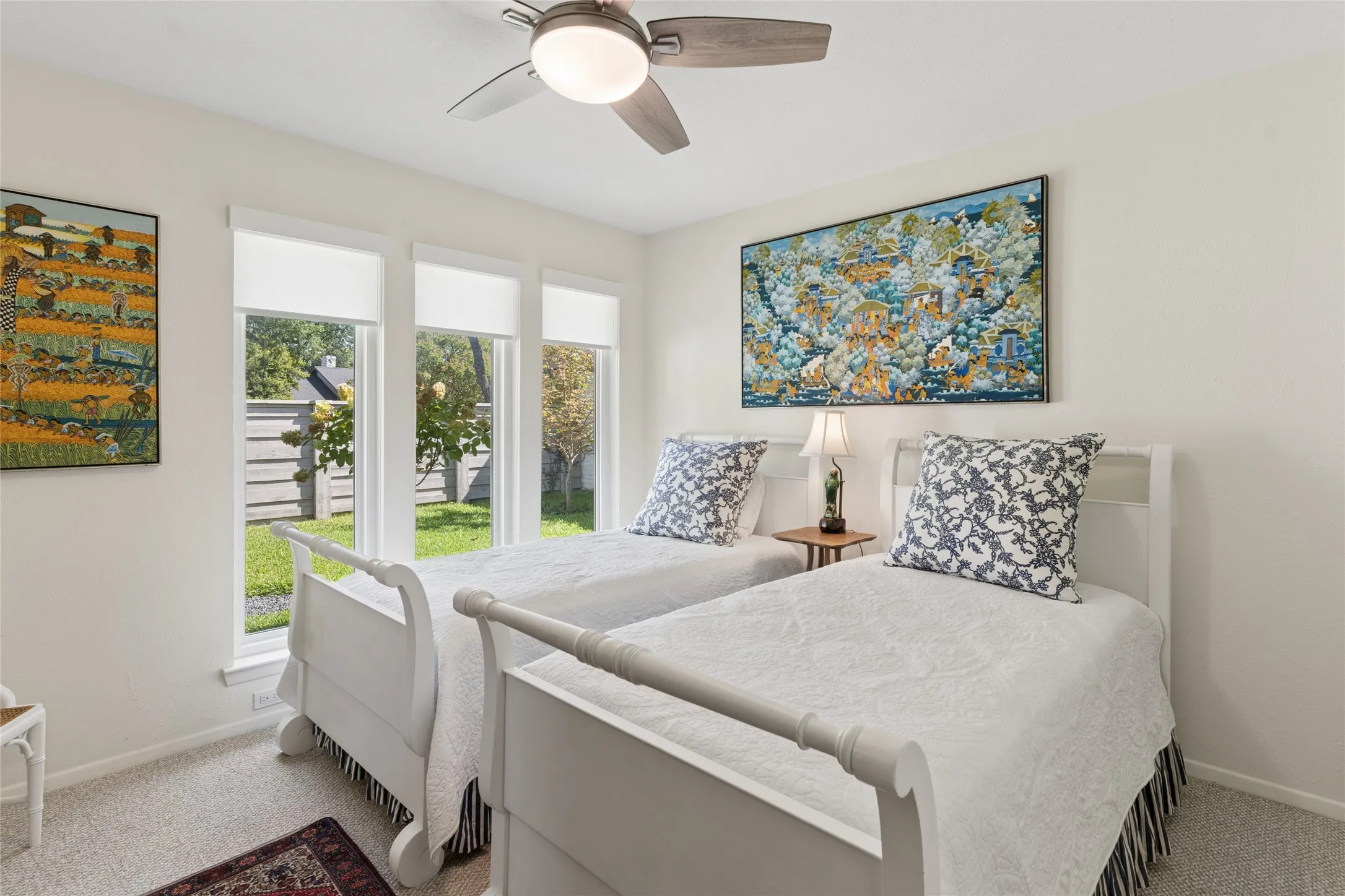 Guest bedroom on the front of house with views to the​​‌​​​​‌​​‌‌​‌‌​​​‌‌​‌​‌​‌​​​‌​​ courtyard.