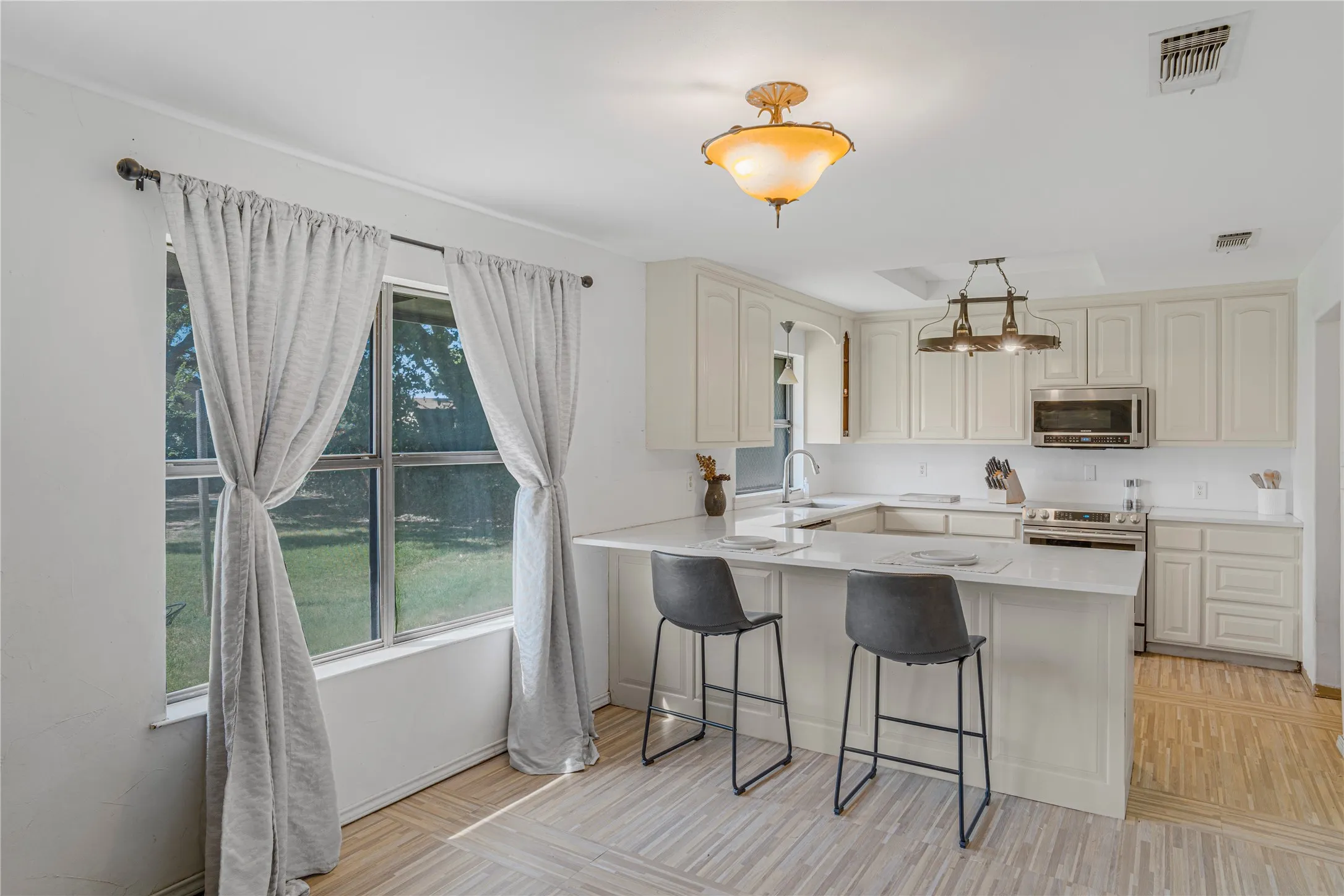 kitchen and dining room