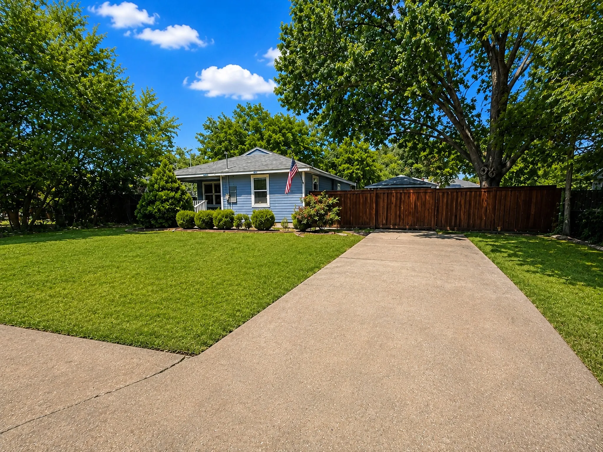 Digitally enhanced to illustrate potential lawn appearance. Grass shown is not currently present
