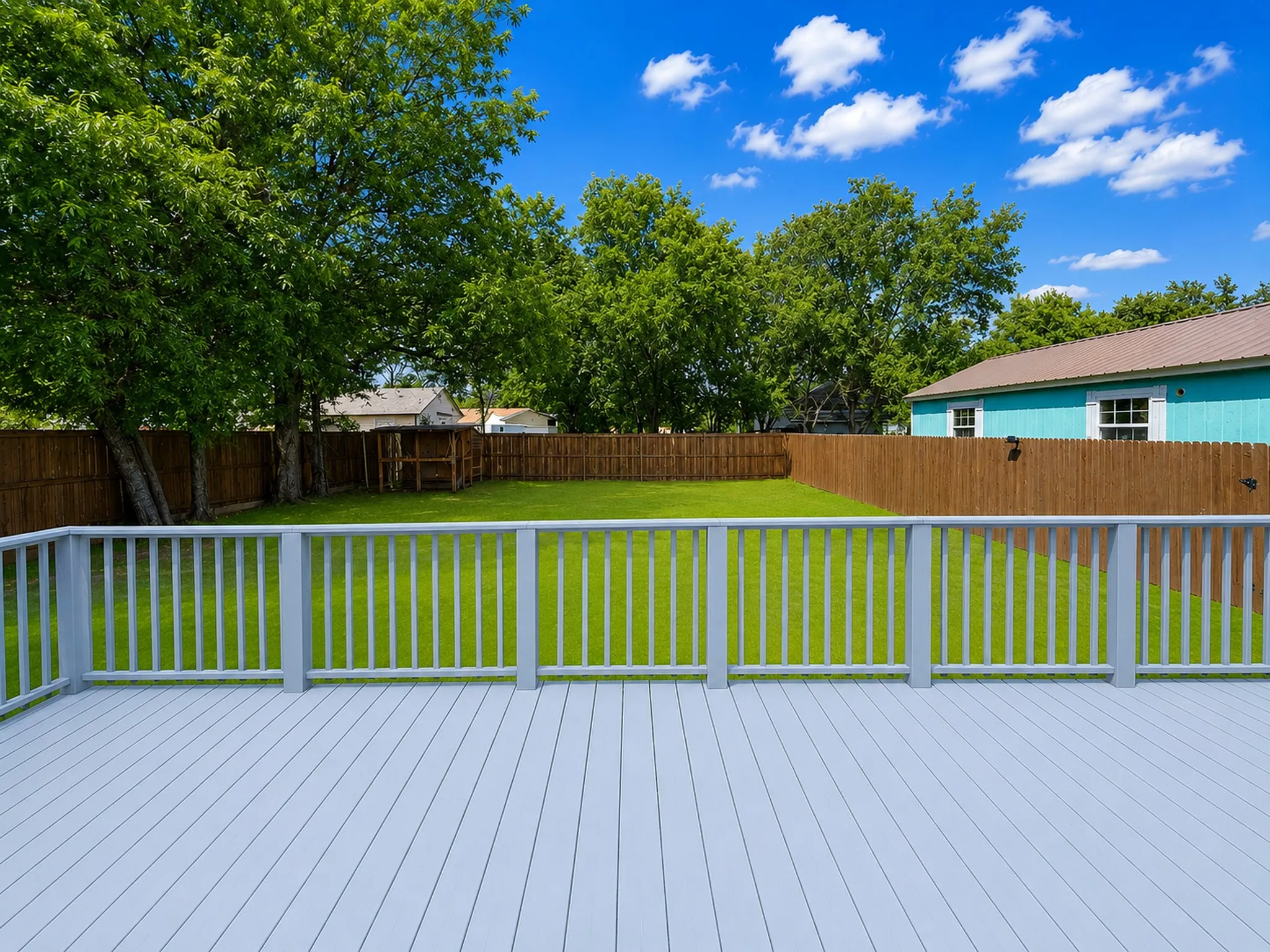 Digitally enhanced to illustrate potential lawn appearance. Grass shown is not currently present