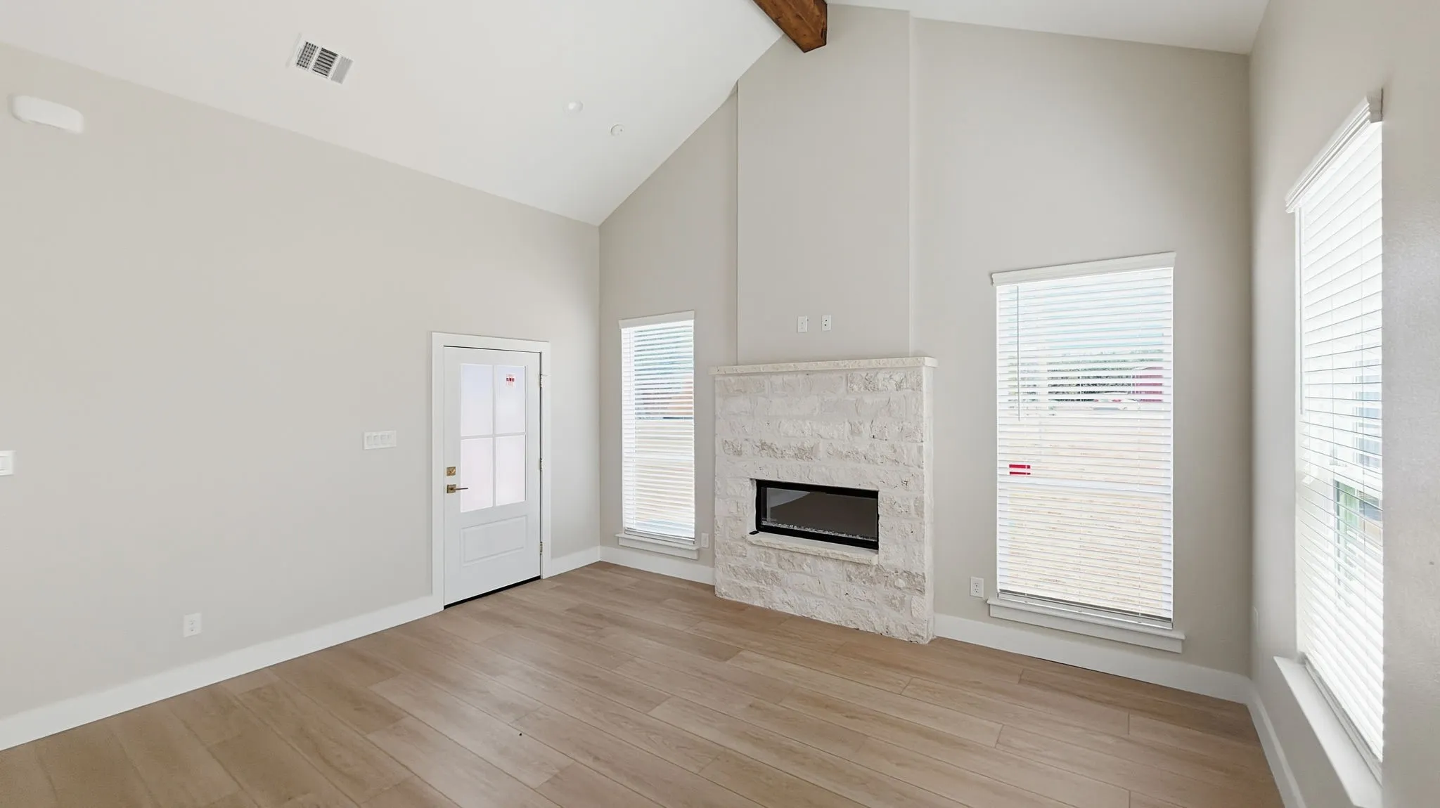 Elegant and open living room with electric FP