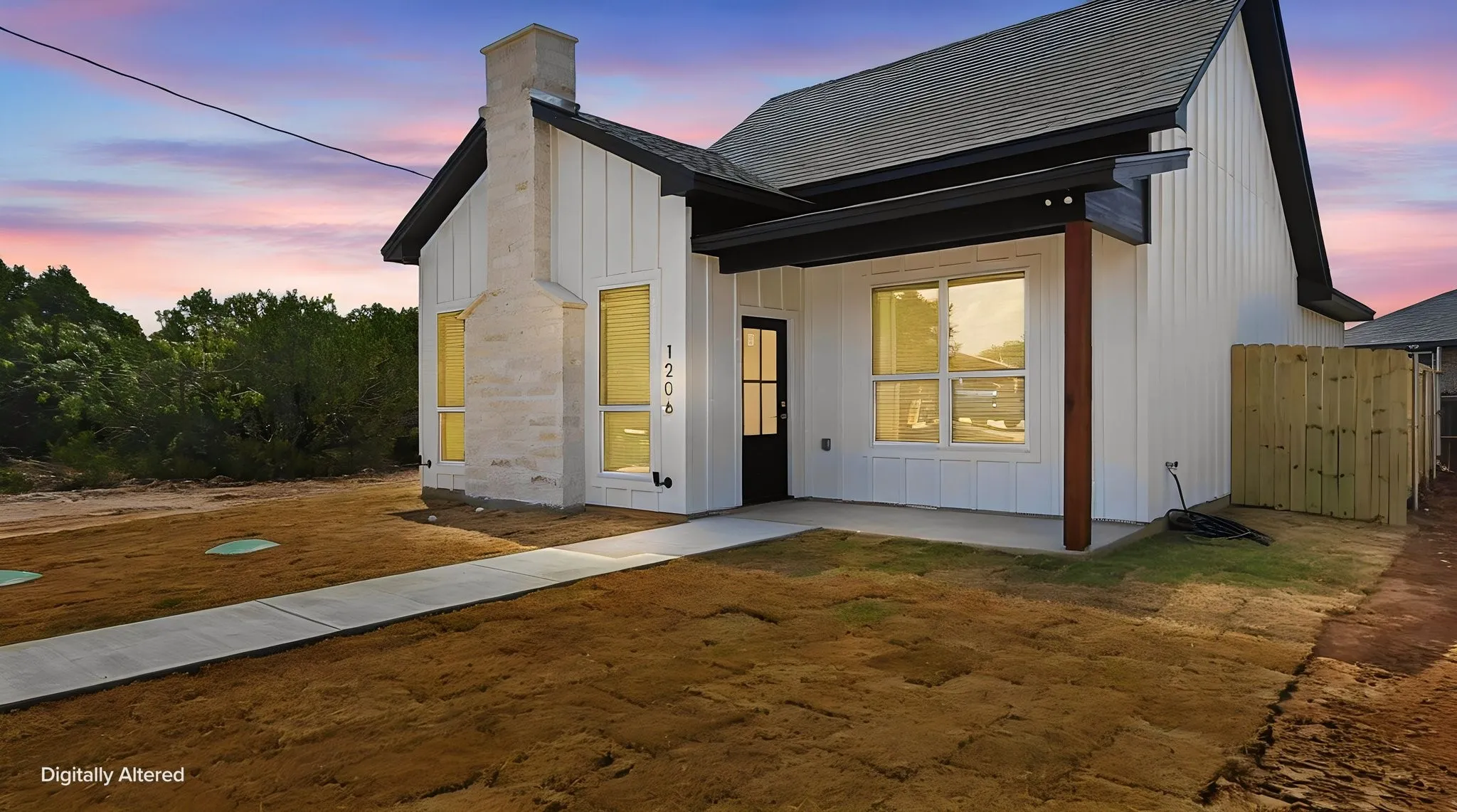 Virtual twilight main view of front of house
