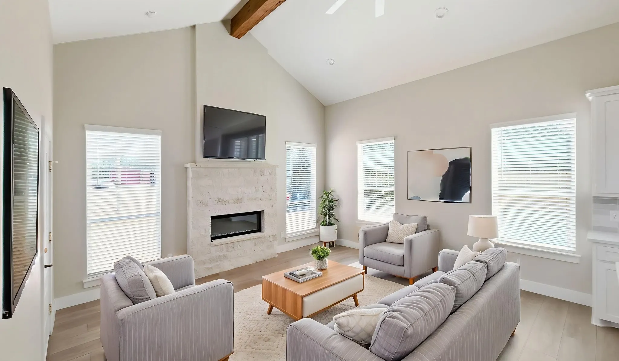 Virtually staged living room.