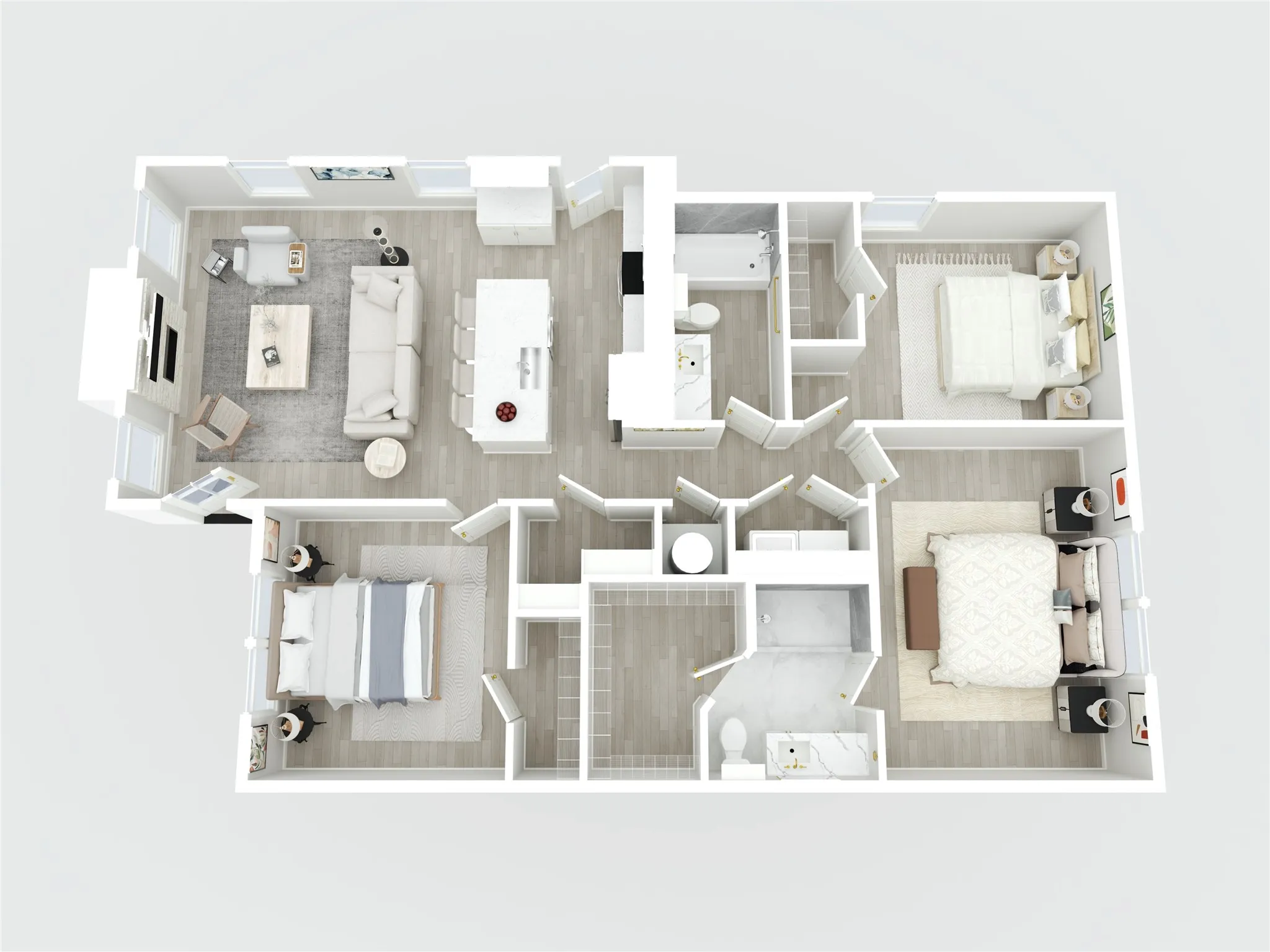 Birds Eye view 3D Floorplan