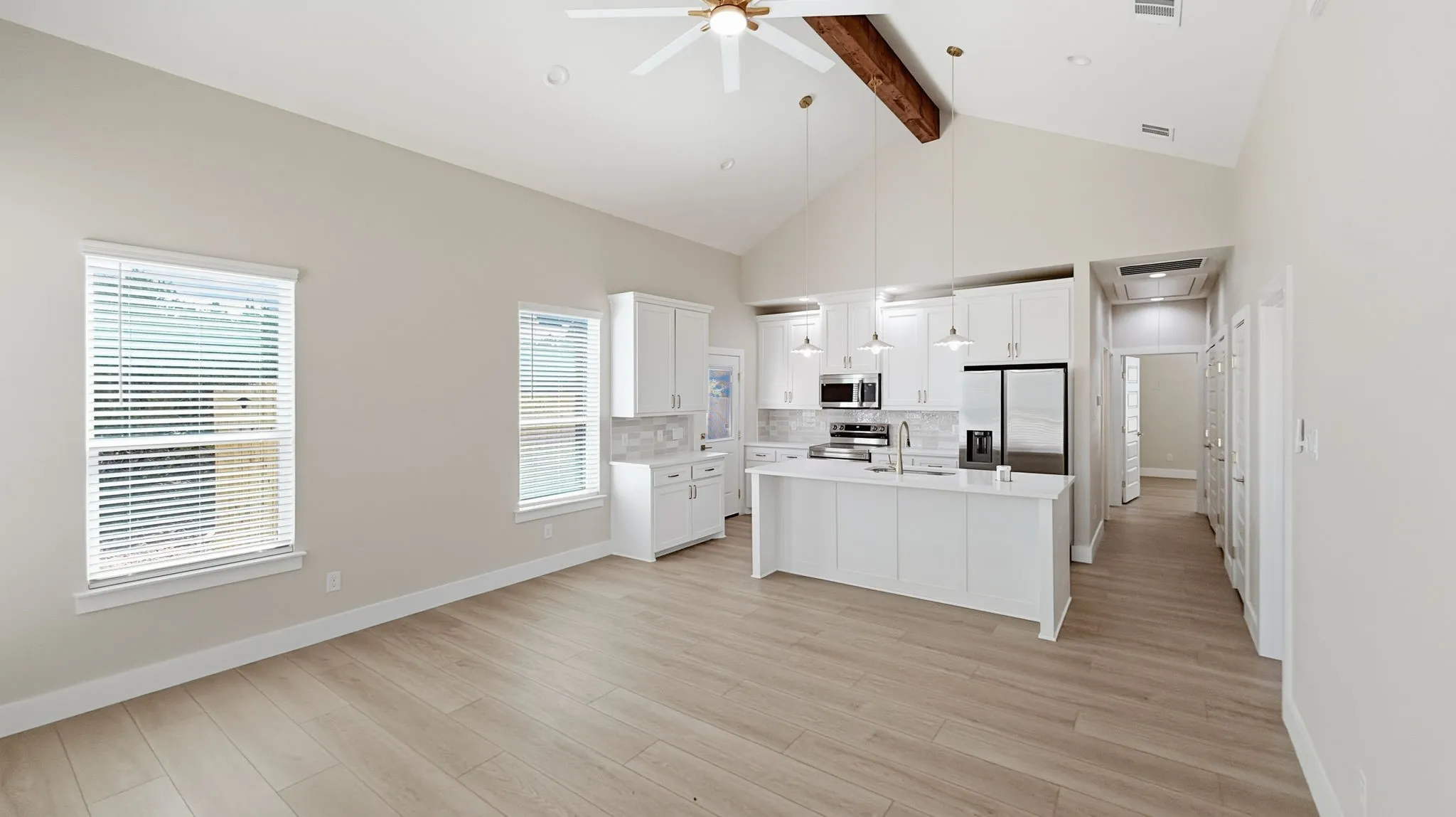 Large and functional kitchen just off living