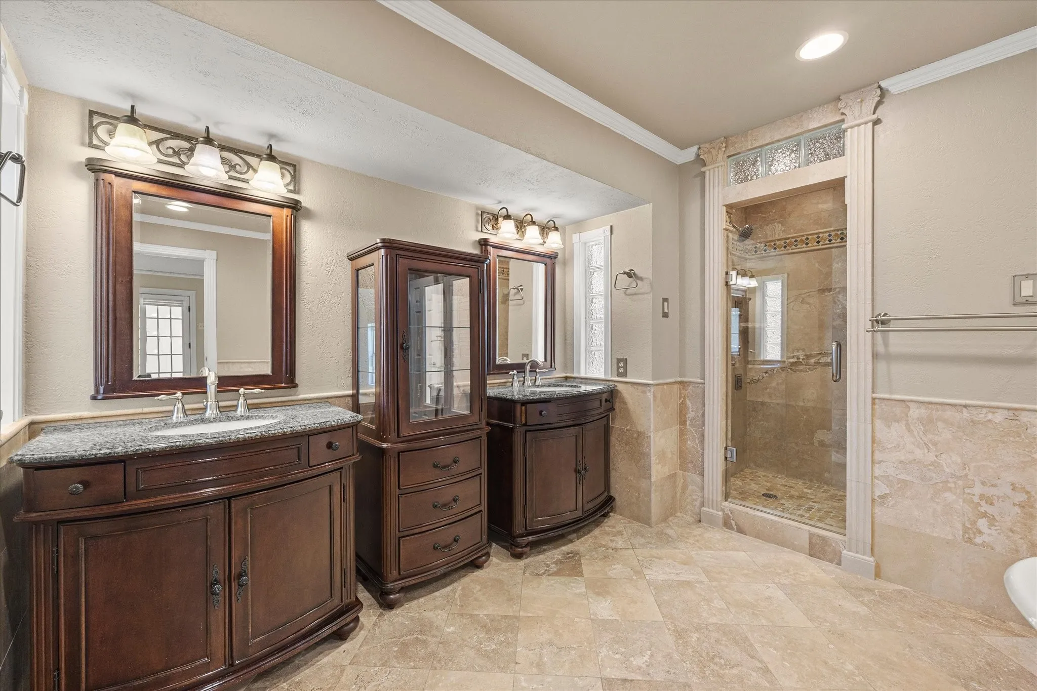 Beautiful vanities that add additional storage.