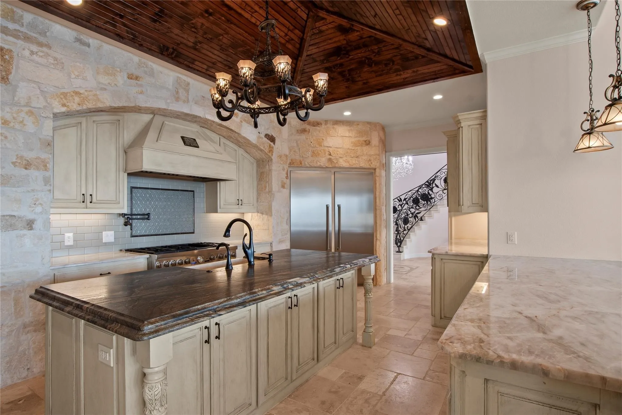 Thermador side-by-side refrigerator with custom cabinetry.
