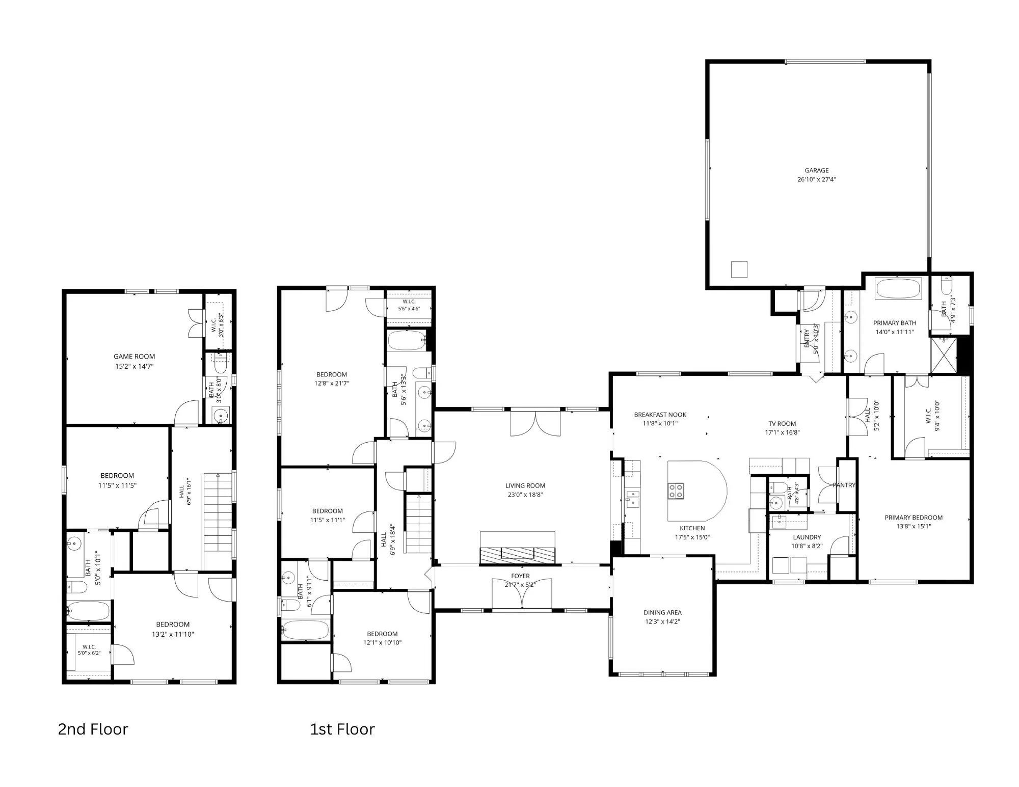 Spacious two story home on a large corner lot with mature trees.