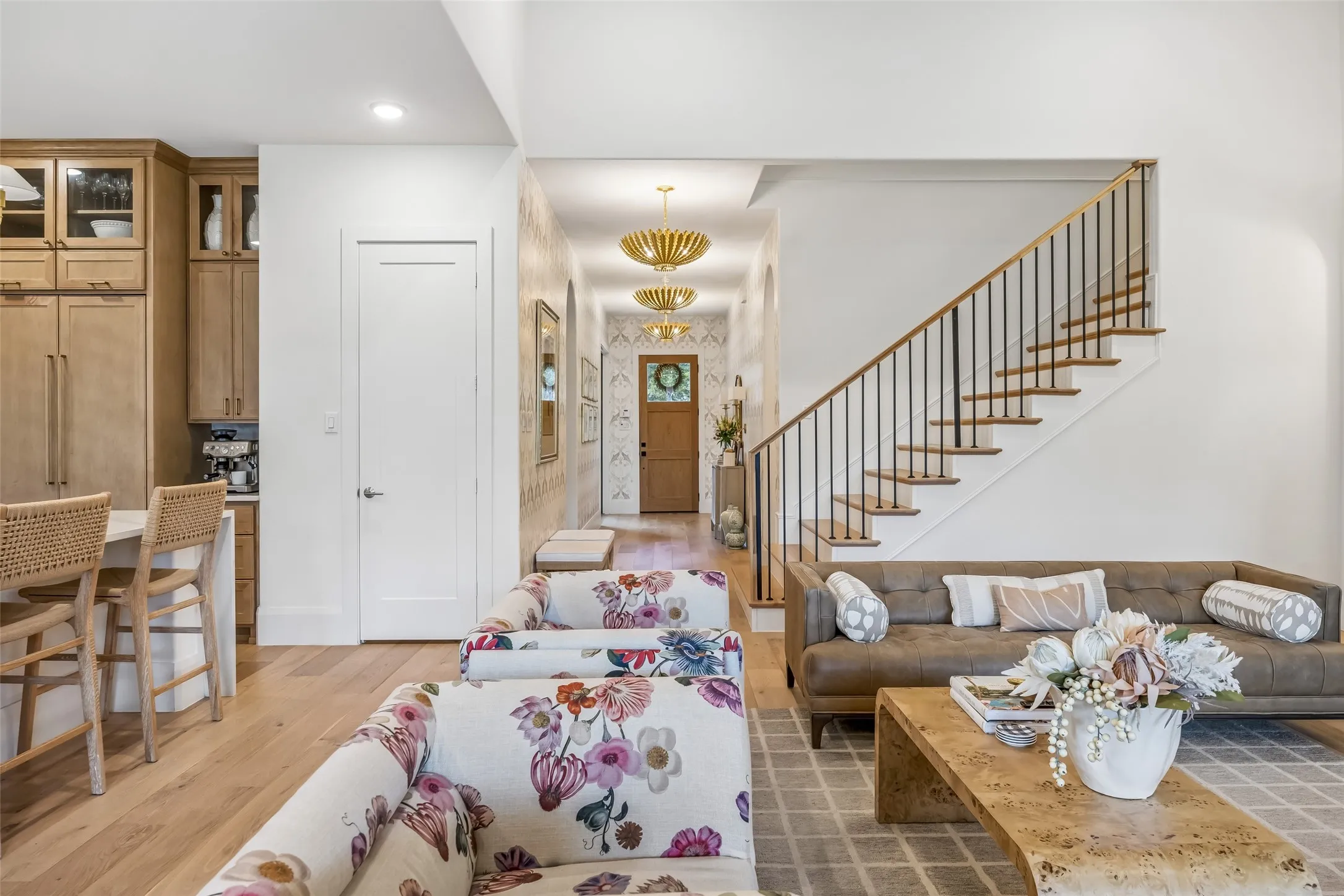 Extensive attention to detail throughout the home with fun lighting, wallpaper and unique finishouts.  This house is a true show stopper!